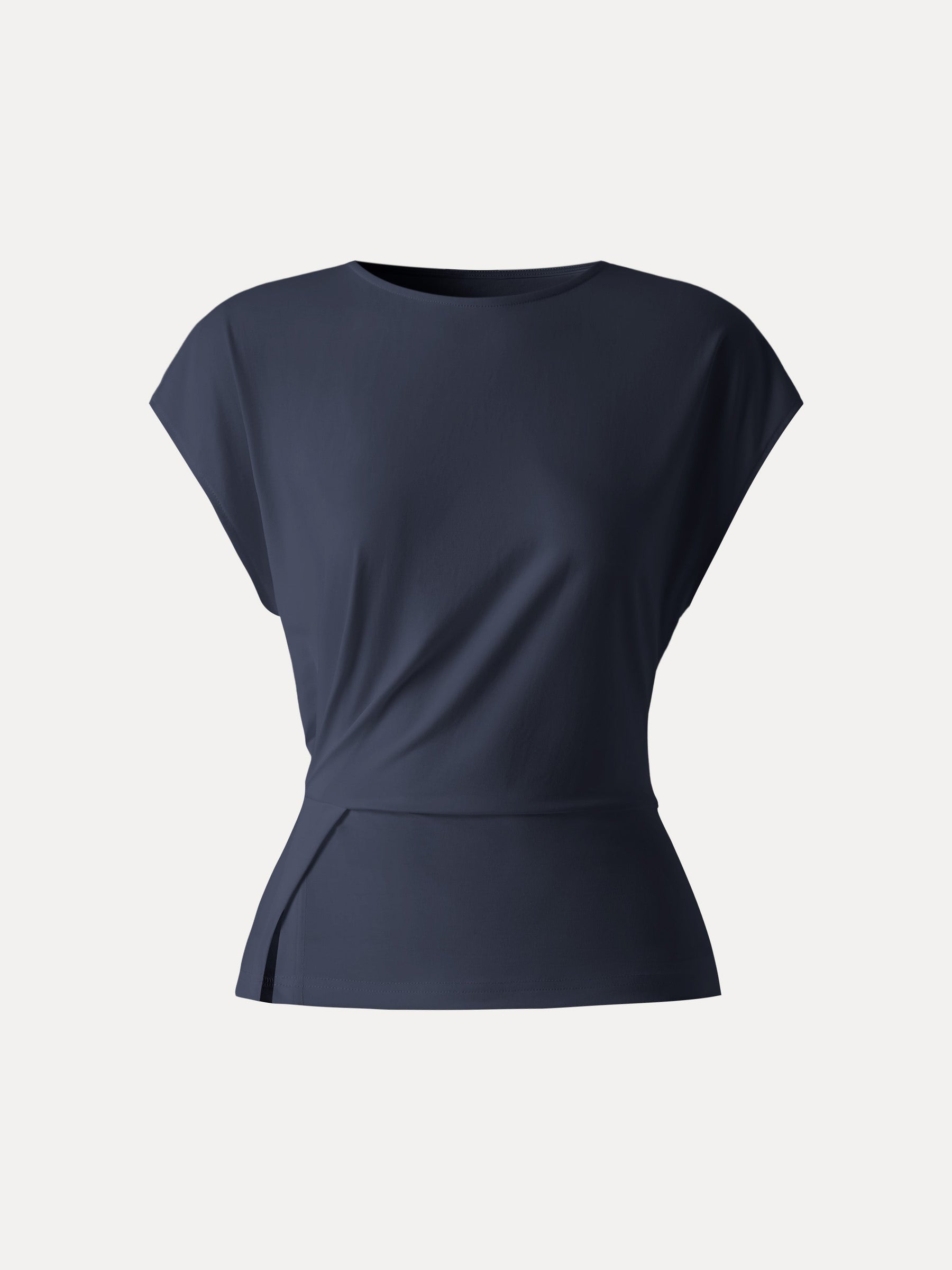 Cooling Ponte Relaxed Round Neck Tucked Top