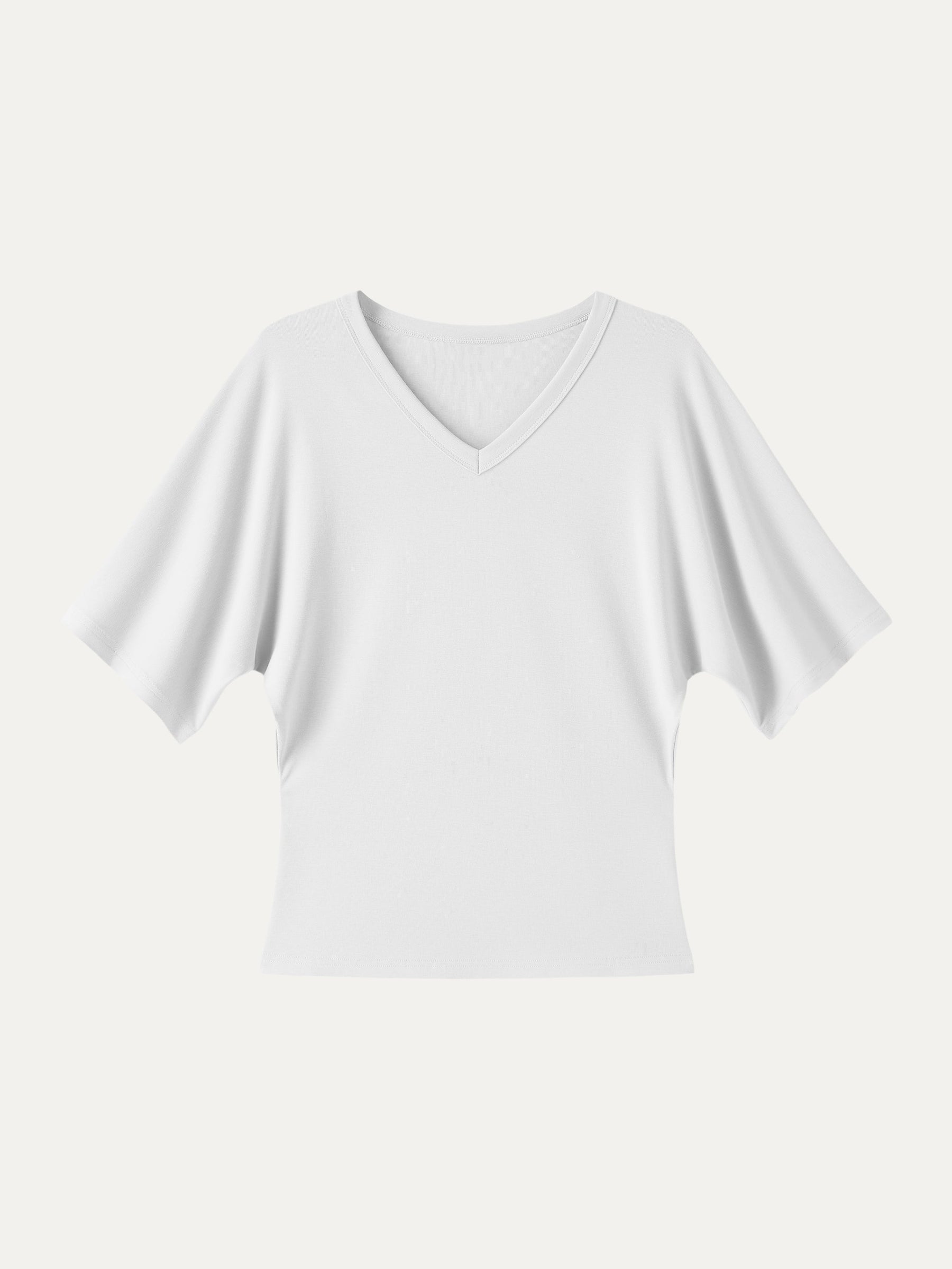 Viscose Cotton V-Neck Waist-Defining Summer Tee