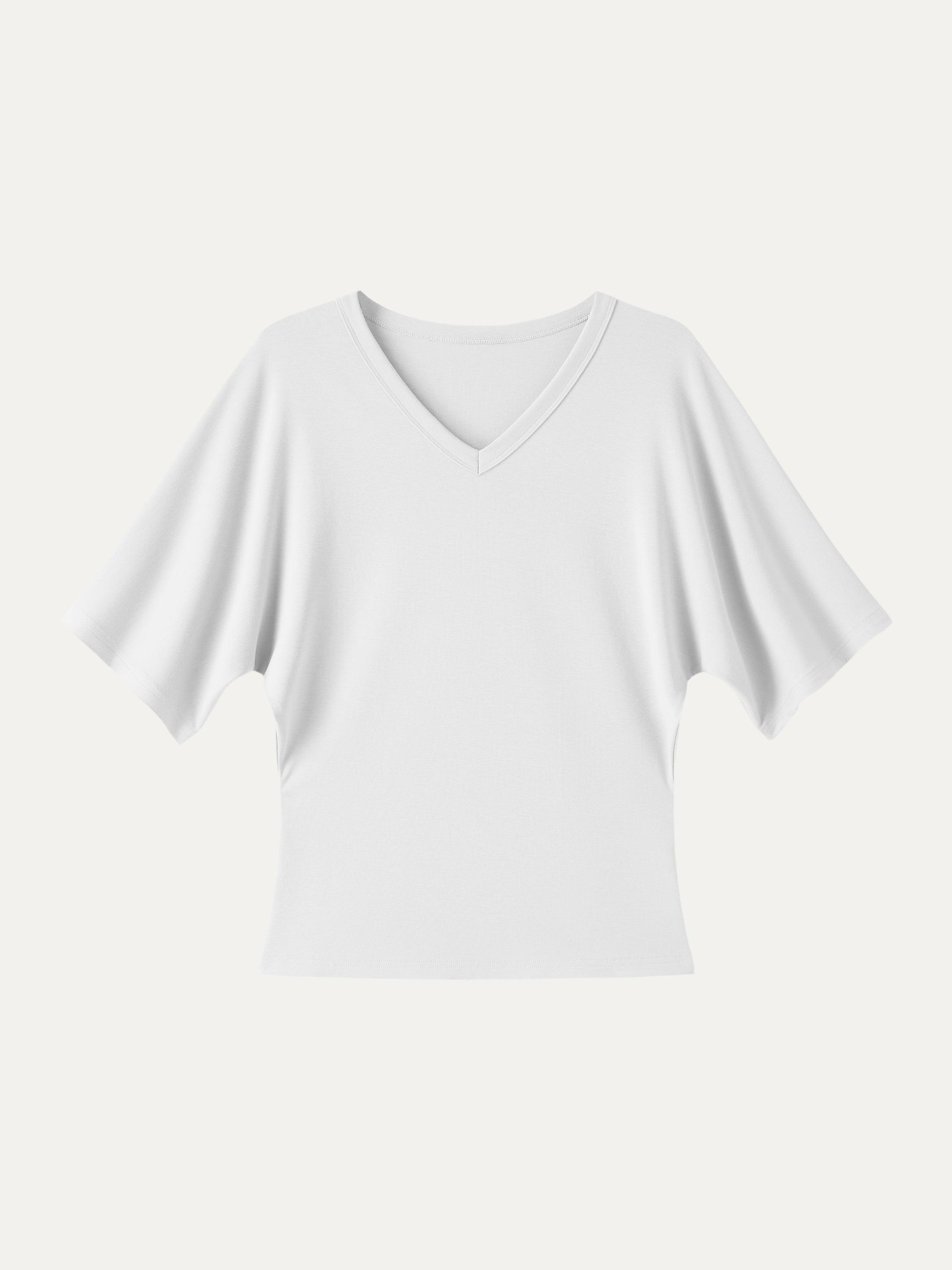 Viscose Cotton V-Neck Waist-Defining Summer Tee
