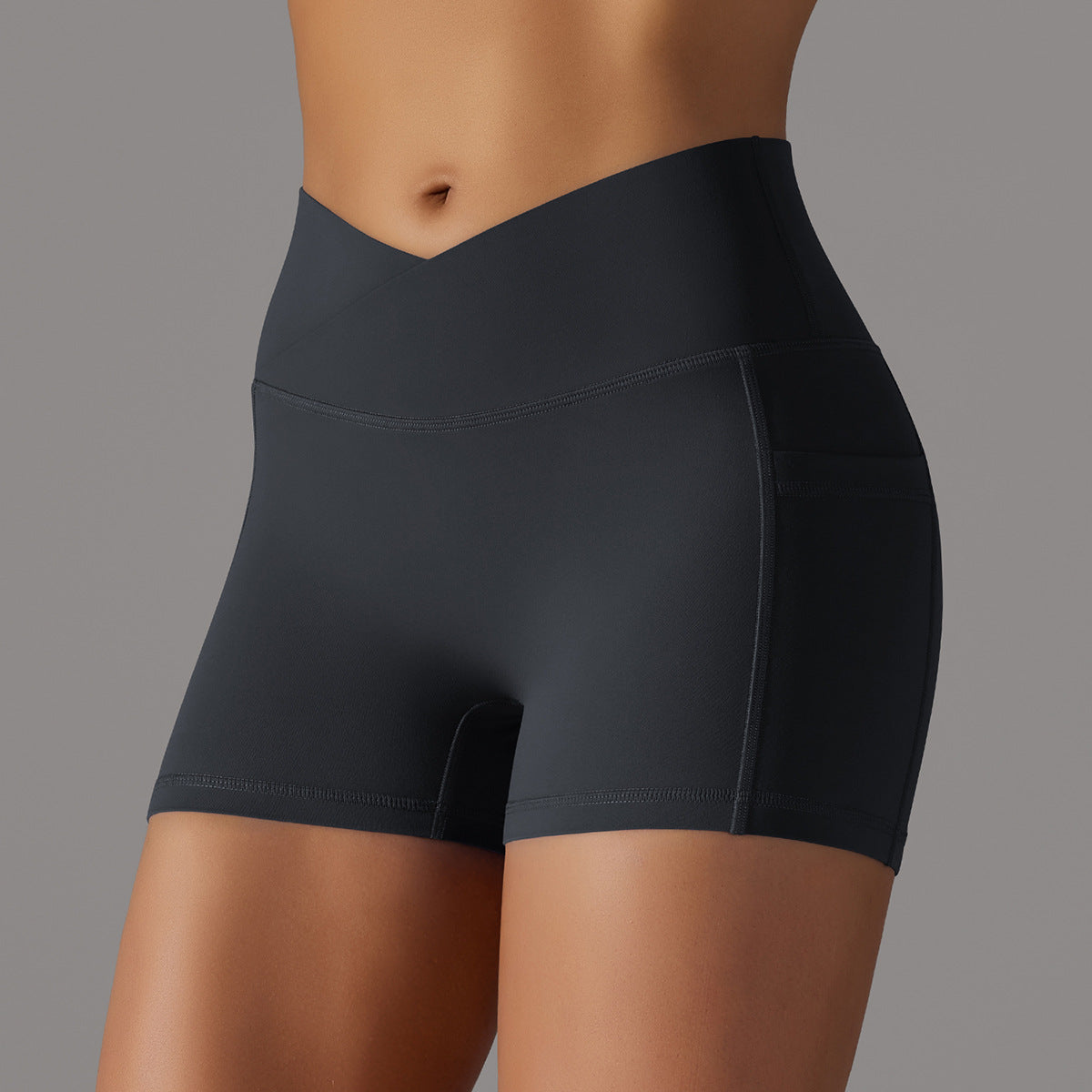Women's Yoga Shorts with Phone Pocket - Fitness Sports Pants