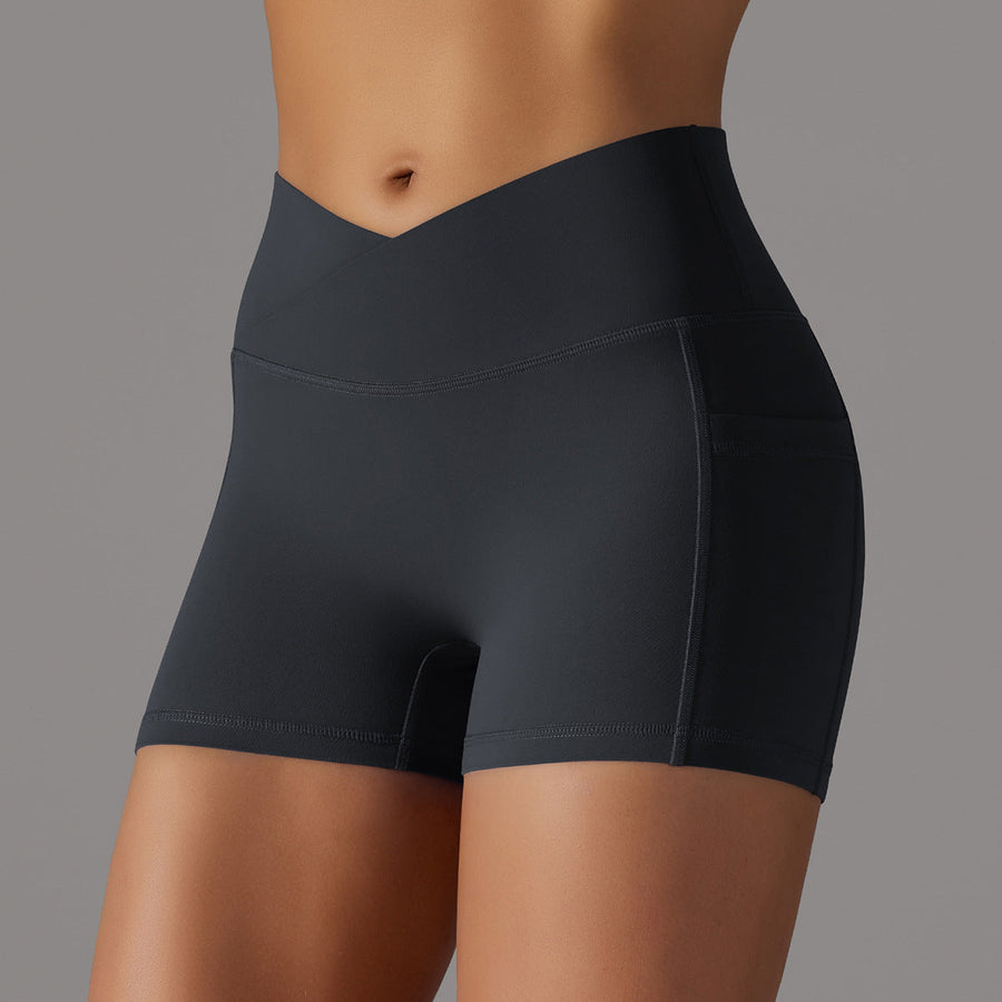 Women's Yoga Shorts with Phone Pocket - Fitness Sports Pants