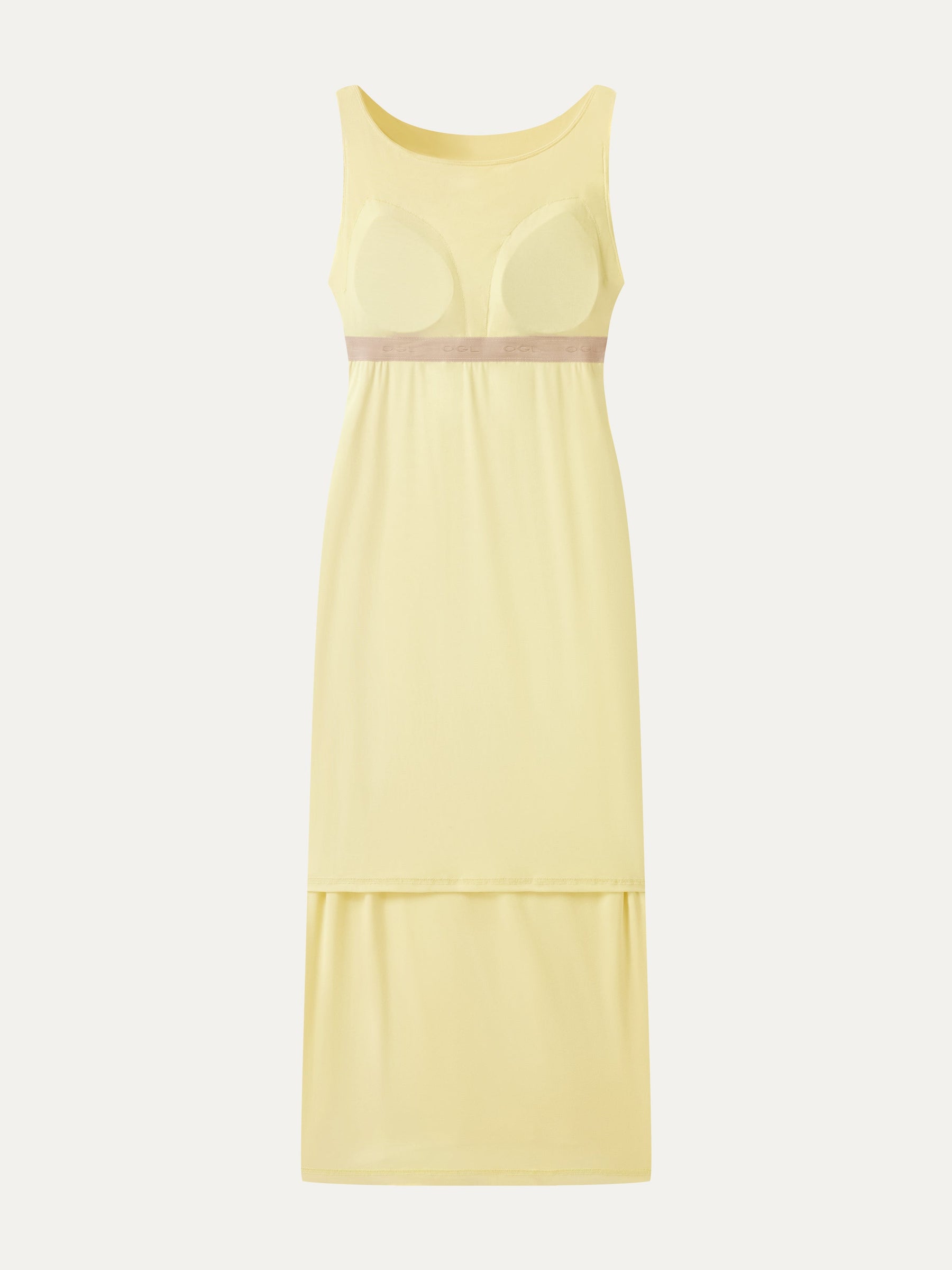 Matte Smooth Boatneck Ruched Midi Bra Dress