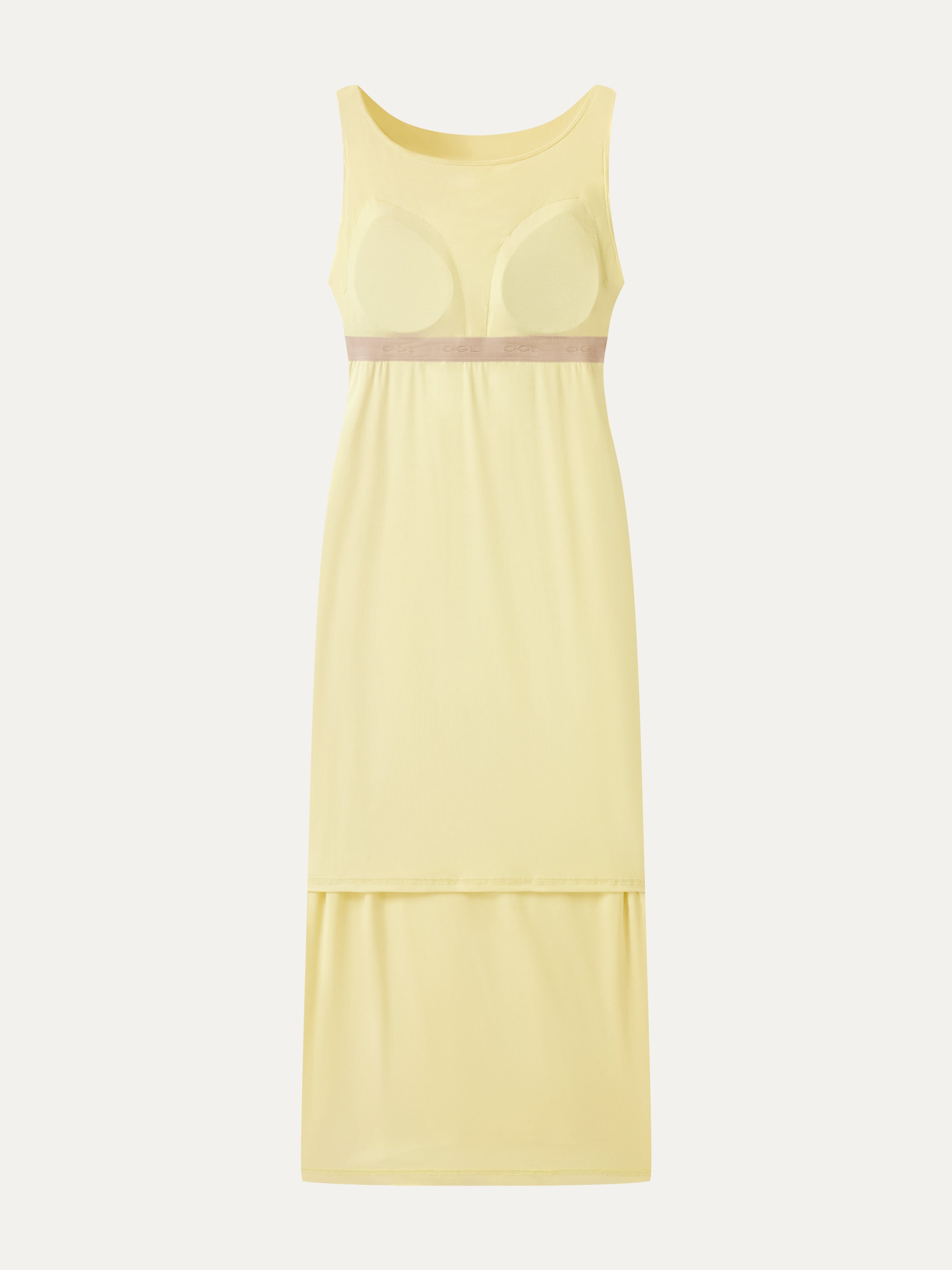 Matte Smooth Boatneck Ruched Midi Bra Dress