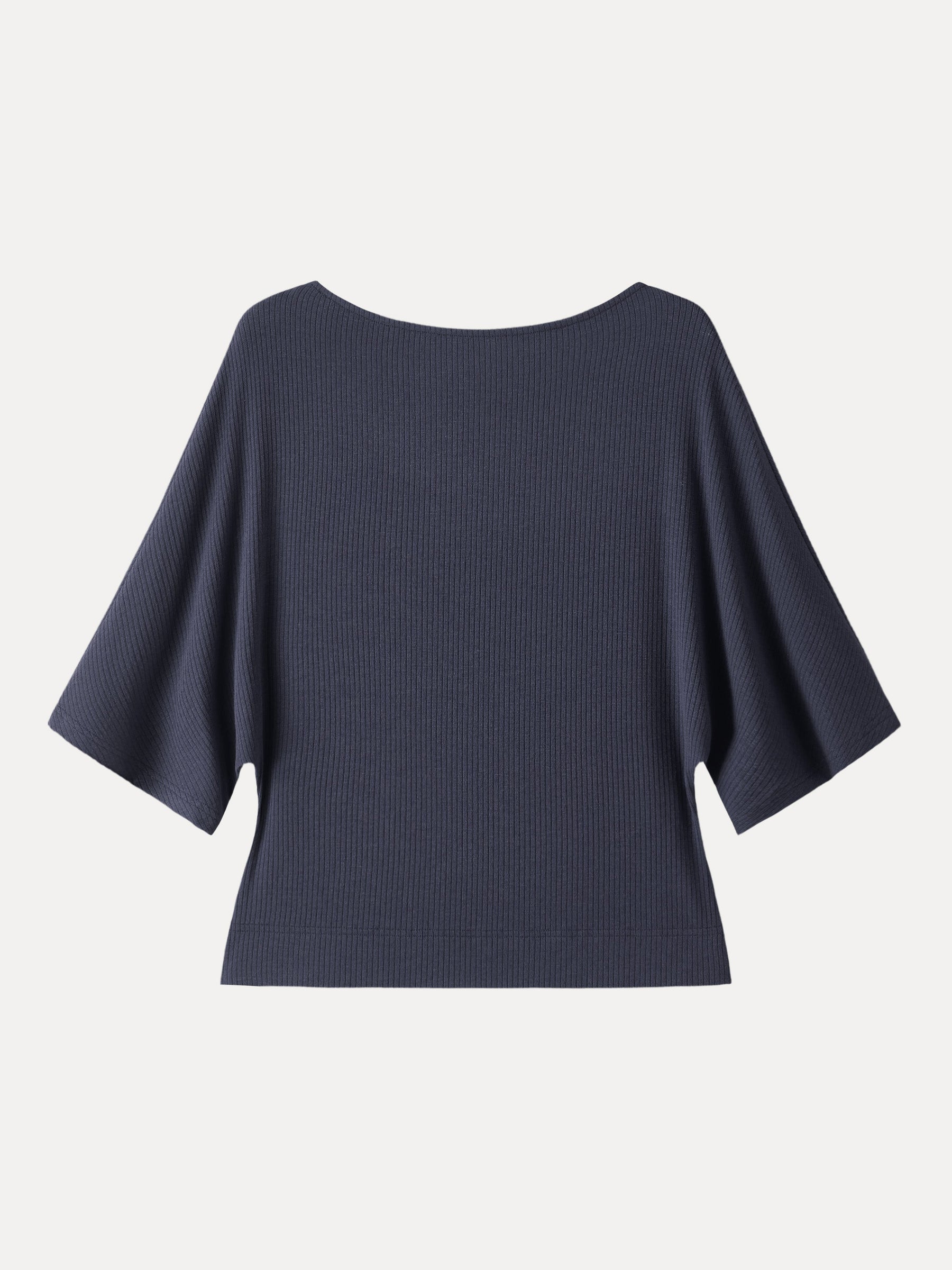 Soft Ribbed Boatneck Relaxed Top