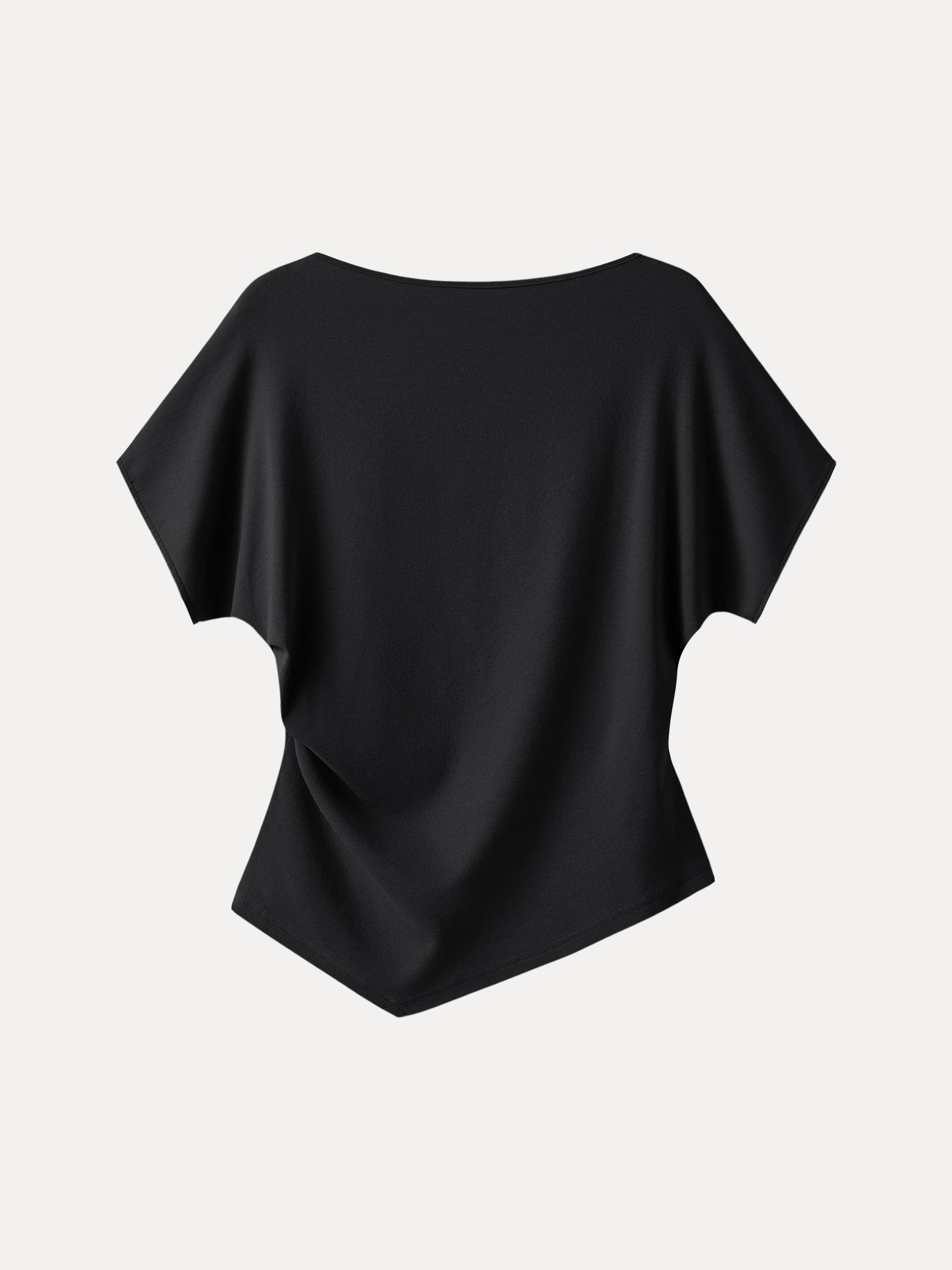 Cotton Lyocell Boatneck Angled Summer Tee