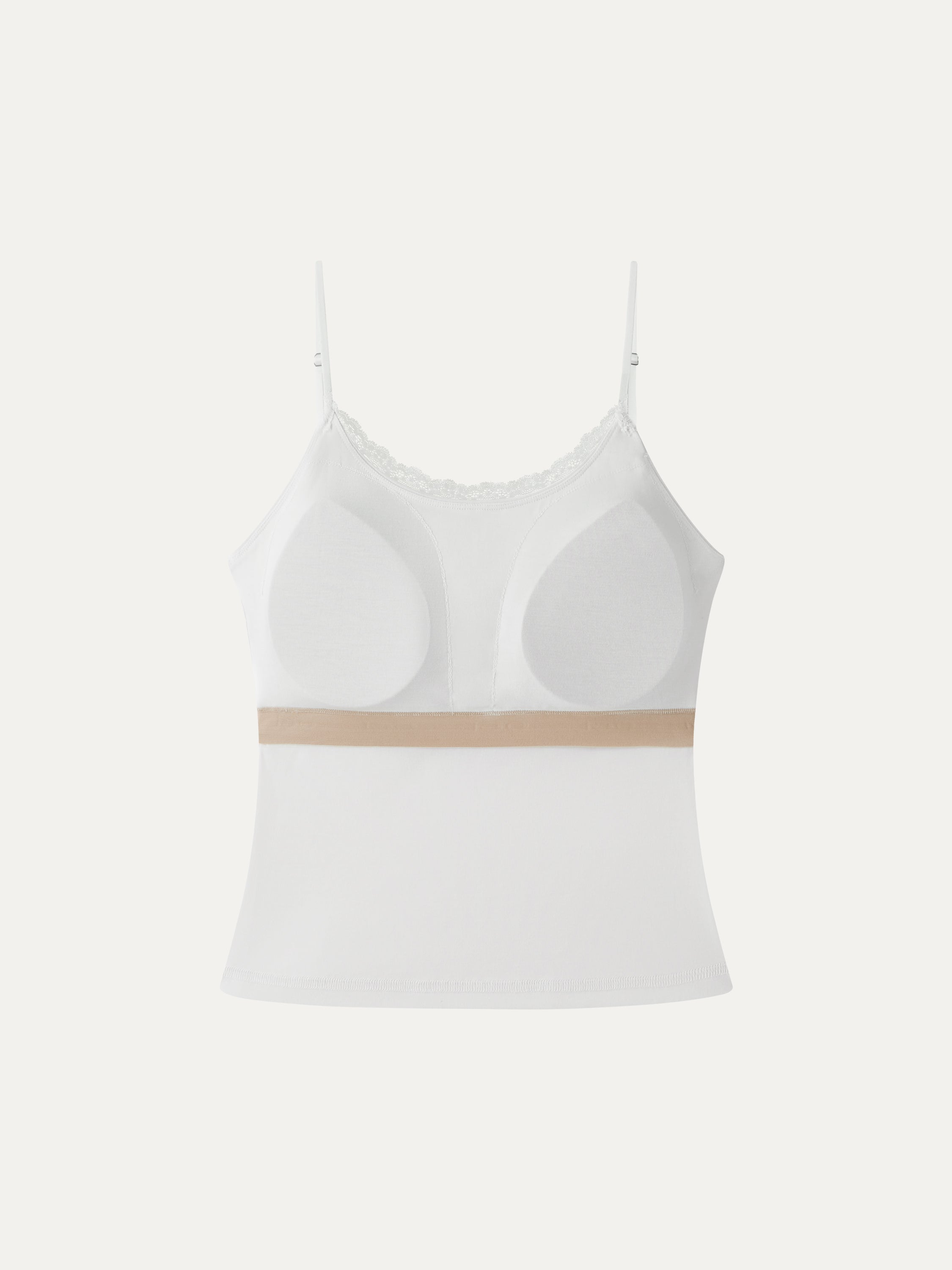 Lace Trim Scoop Neck Spaghetti Bra Top
