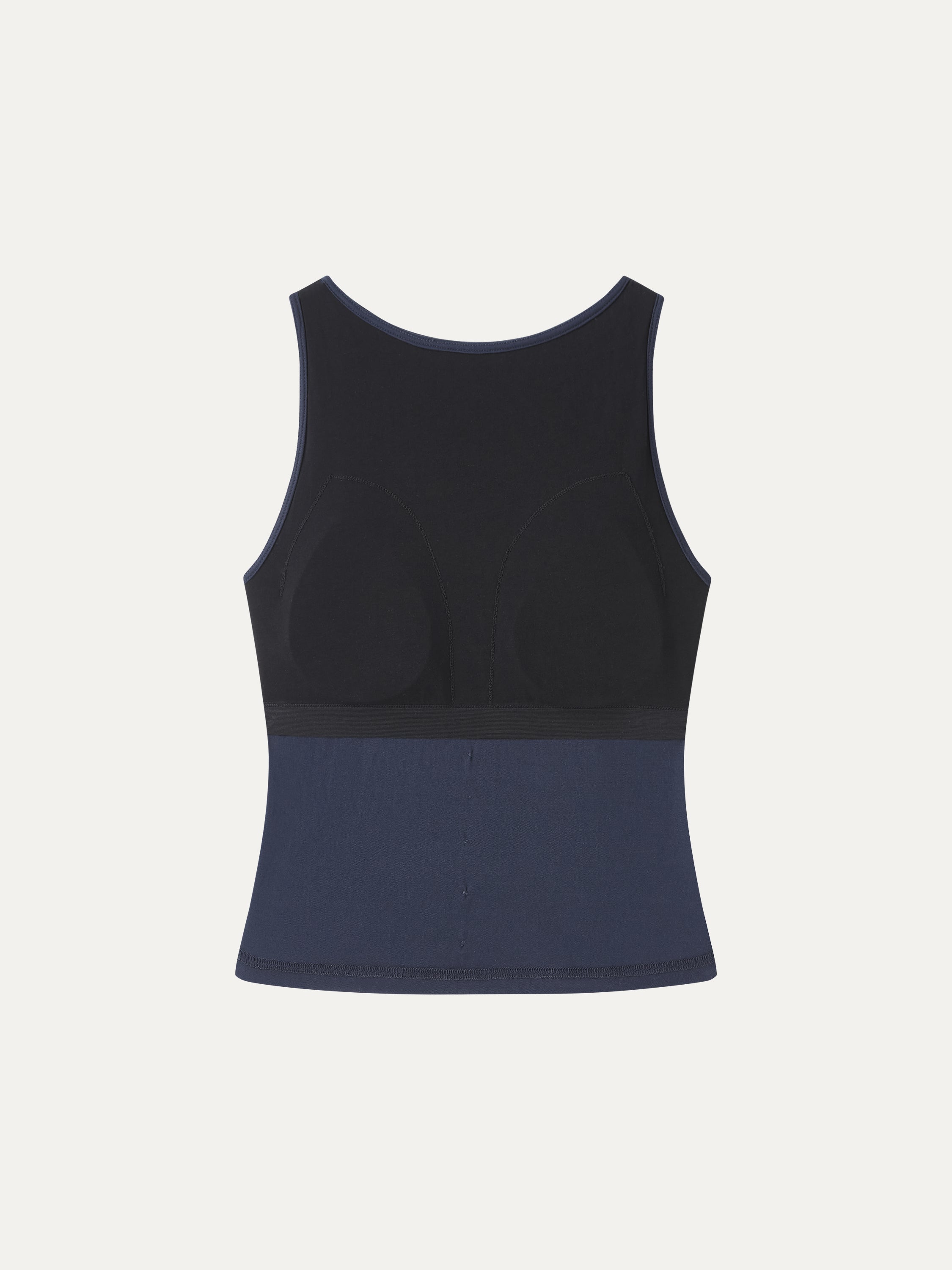 Cotton-Linen Boatneck Cropped Bra Top
