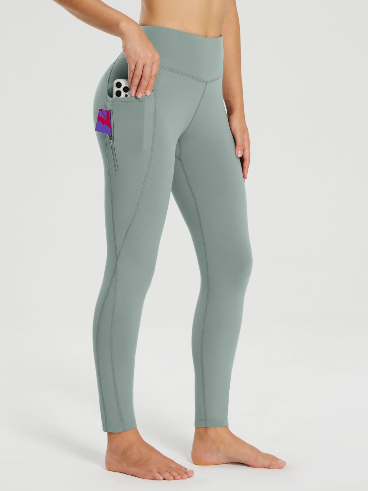 25" Fleece-Lined Cycling Leggings