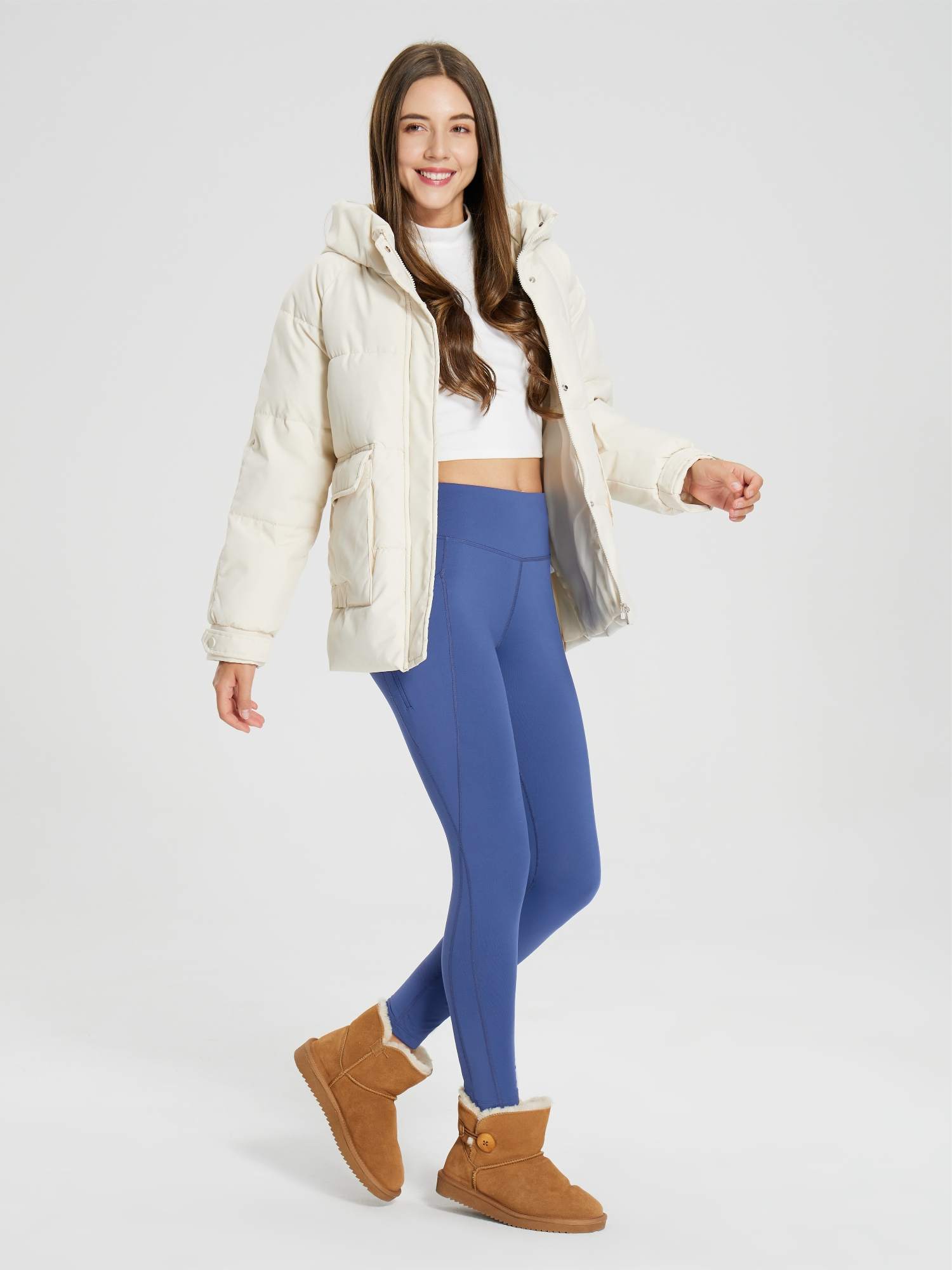 25" Fleece-Lined Cycling Leggings