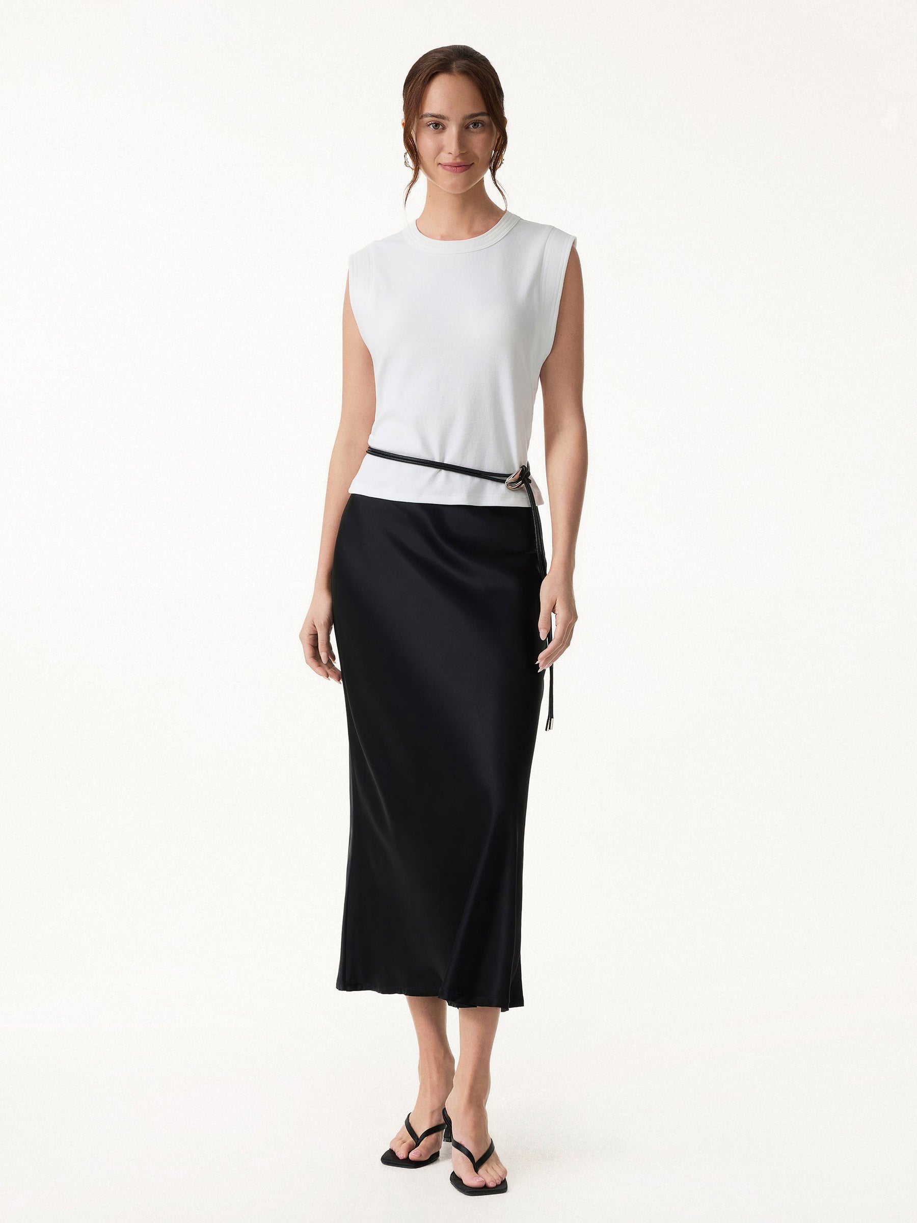 Soft Cotton Lyocell Cropped Wide Shoulder Tank