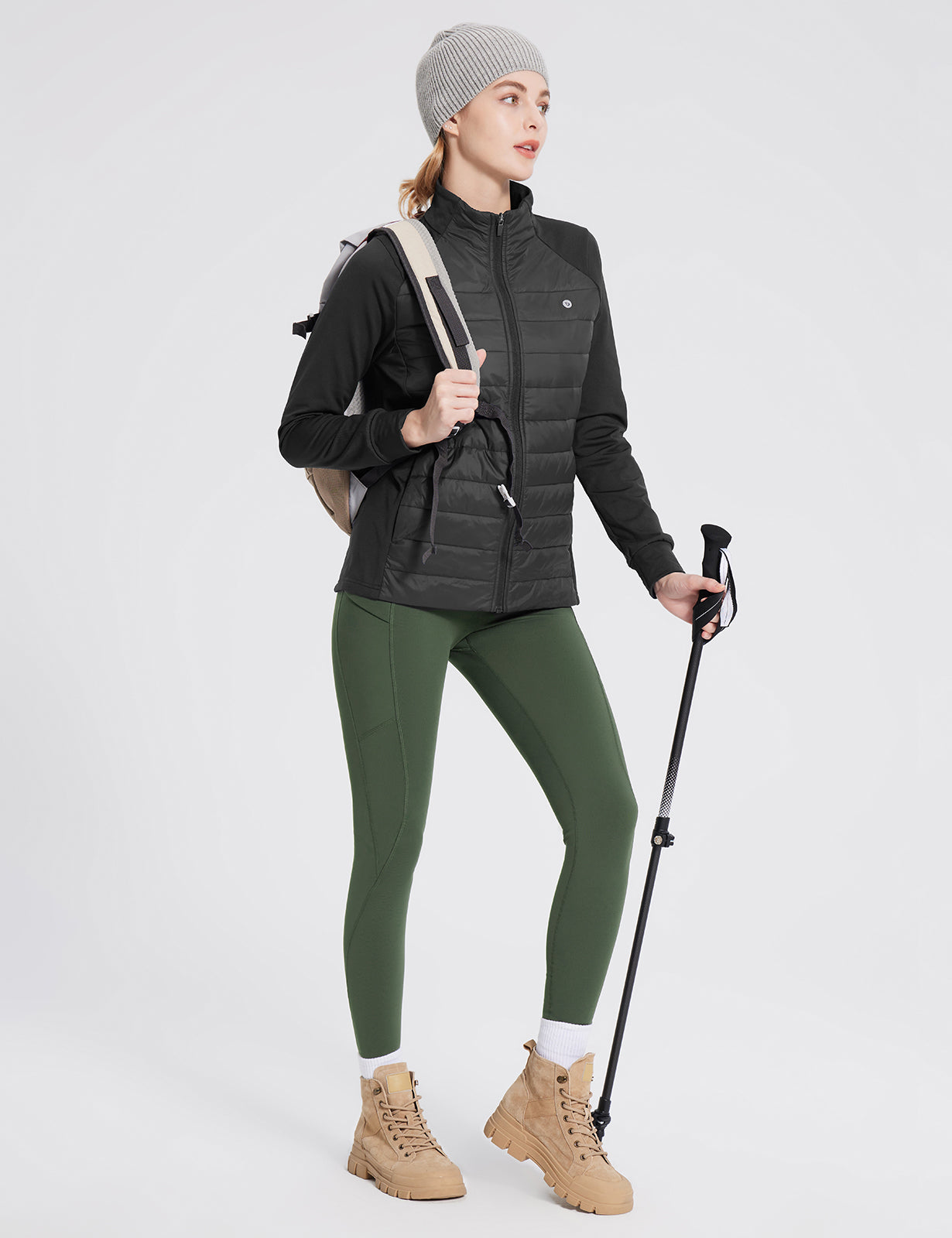 Fleece-Lined Multi-Pocket Hiking Leggings