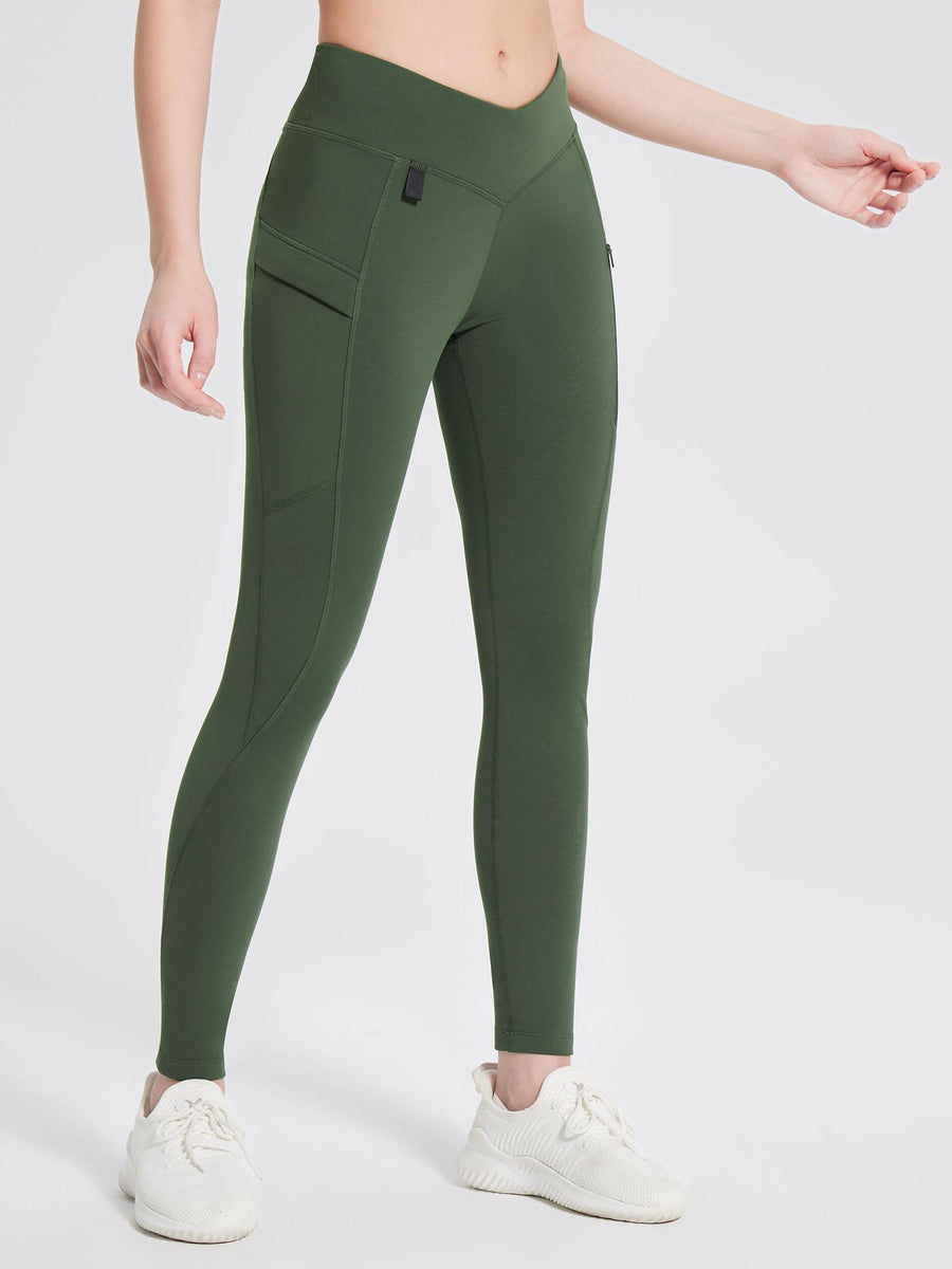 Fleece-Lined Multi-Pocket Hiking Leggings