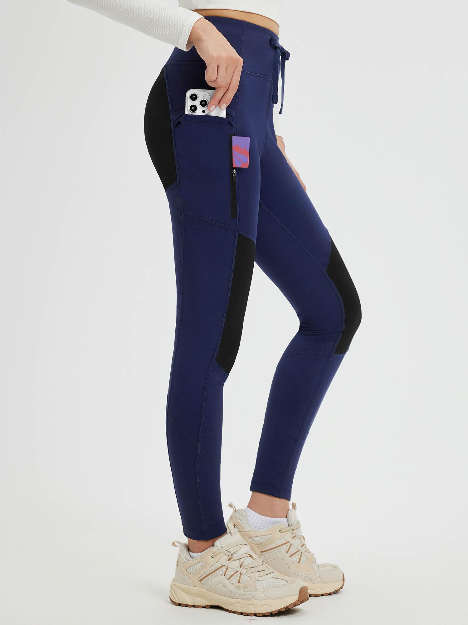 Outdoor Multi-Pocket Slim-Fit Knit Fleece Pants