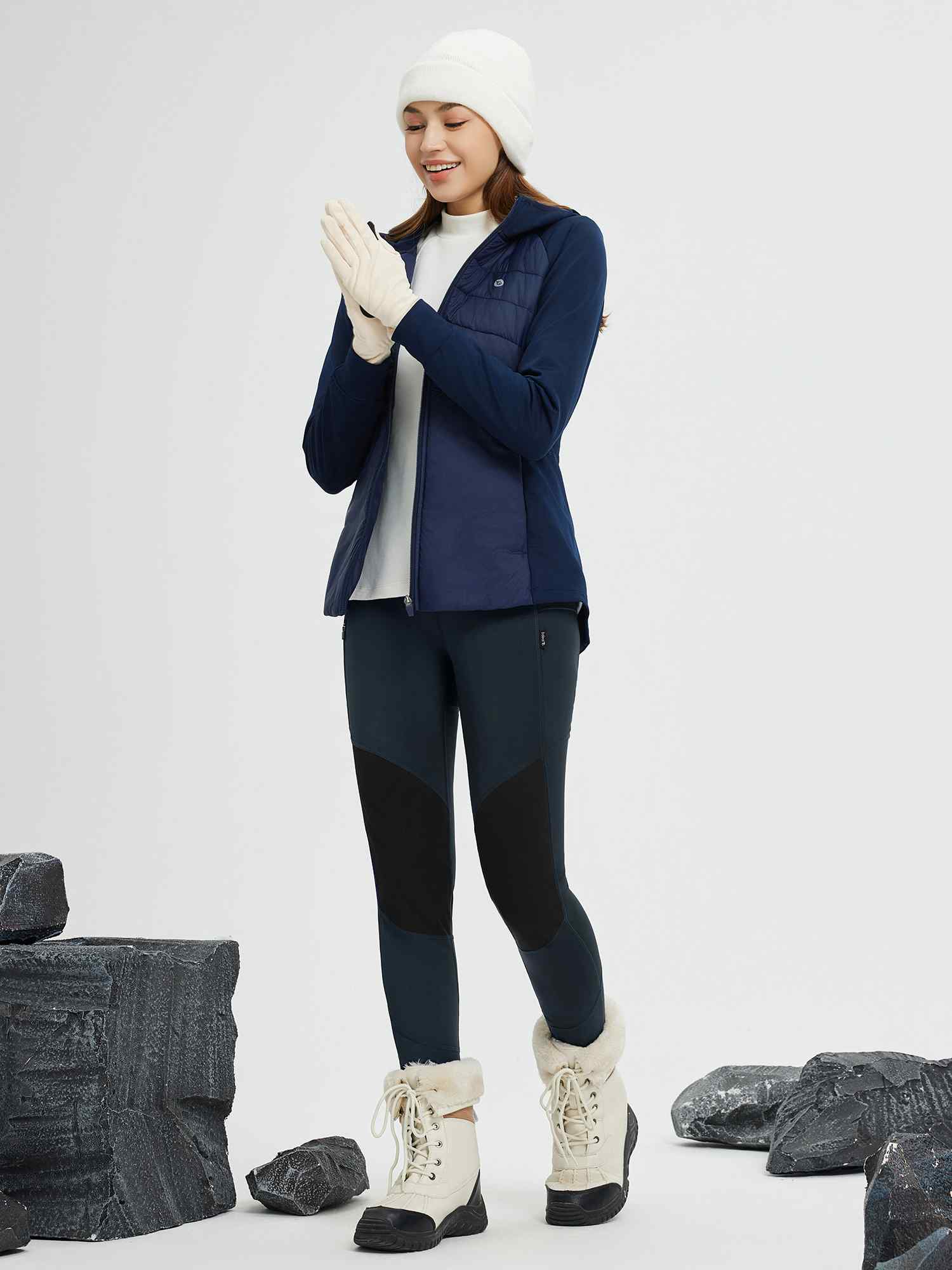 Outdoor Multi-Pocket Slim-Fit Knit Fleece Pants