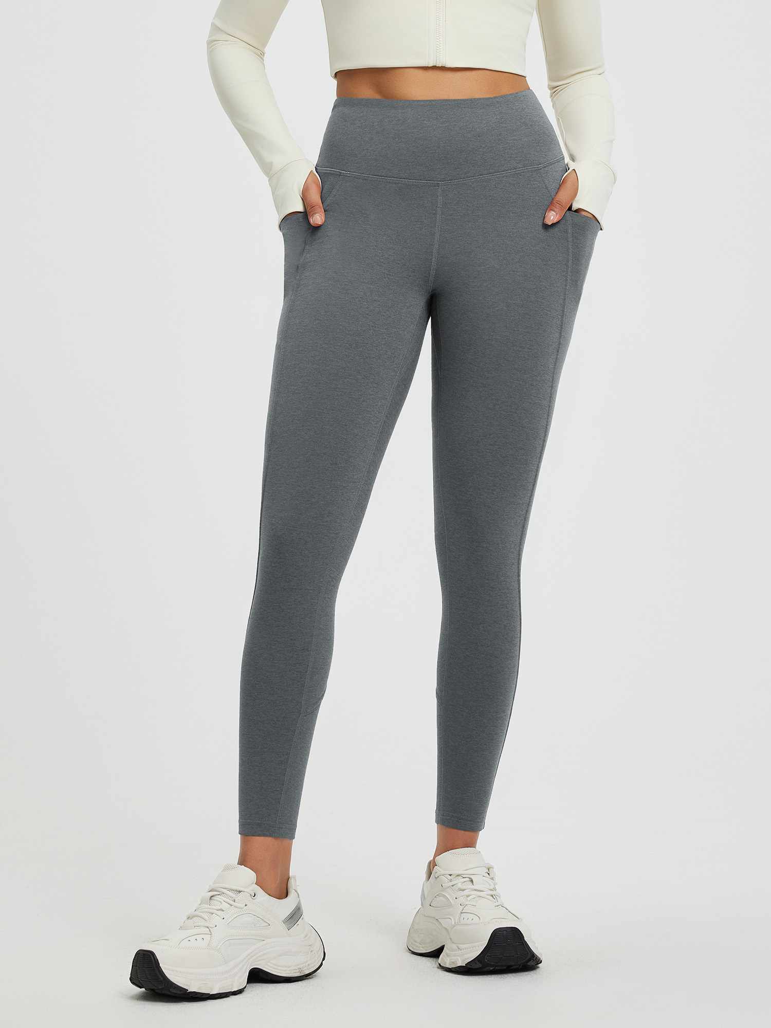 Women’s Yoga Floral Fleece High-Waisted Leggings