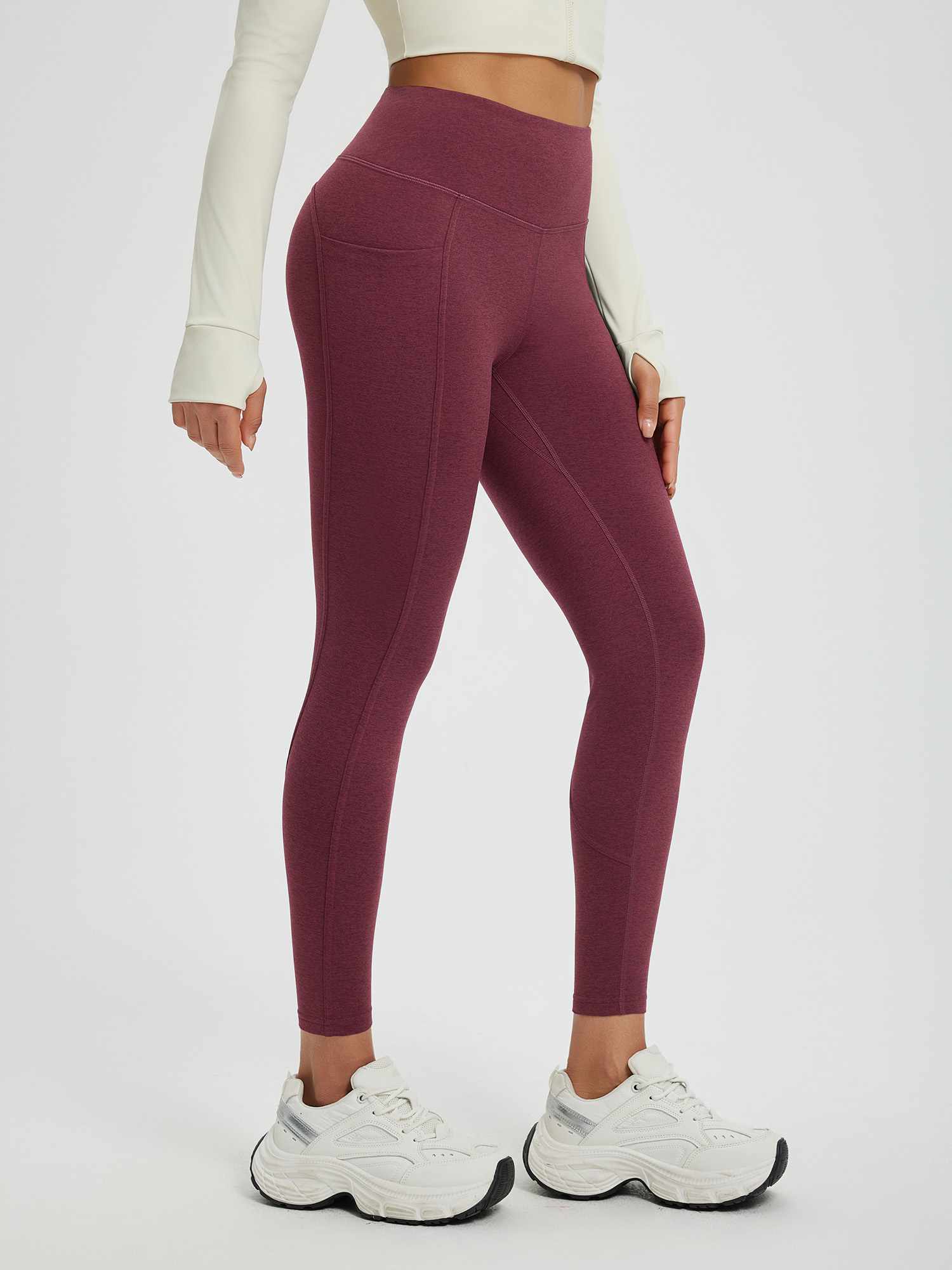 Women’s Yoga Floral Fleece High-Waisted Leggings