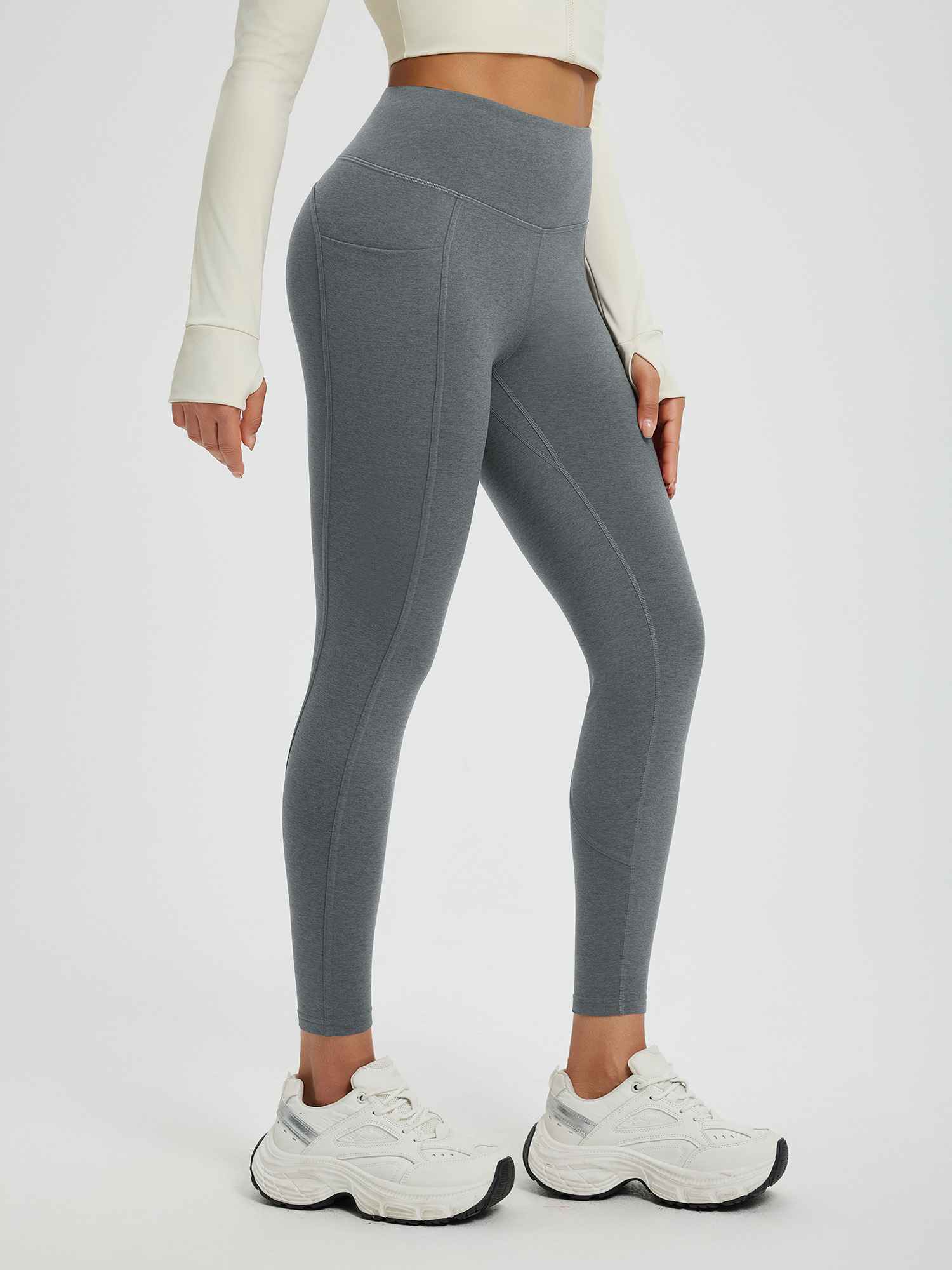 Women’s Yoga Floral Fleece High-Waisted Leggings