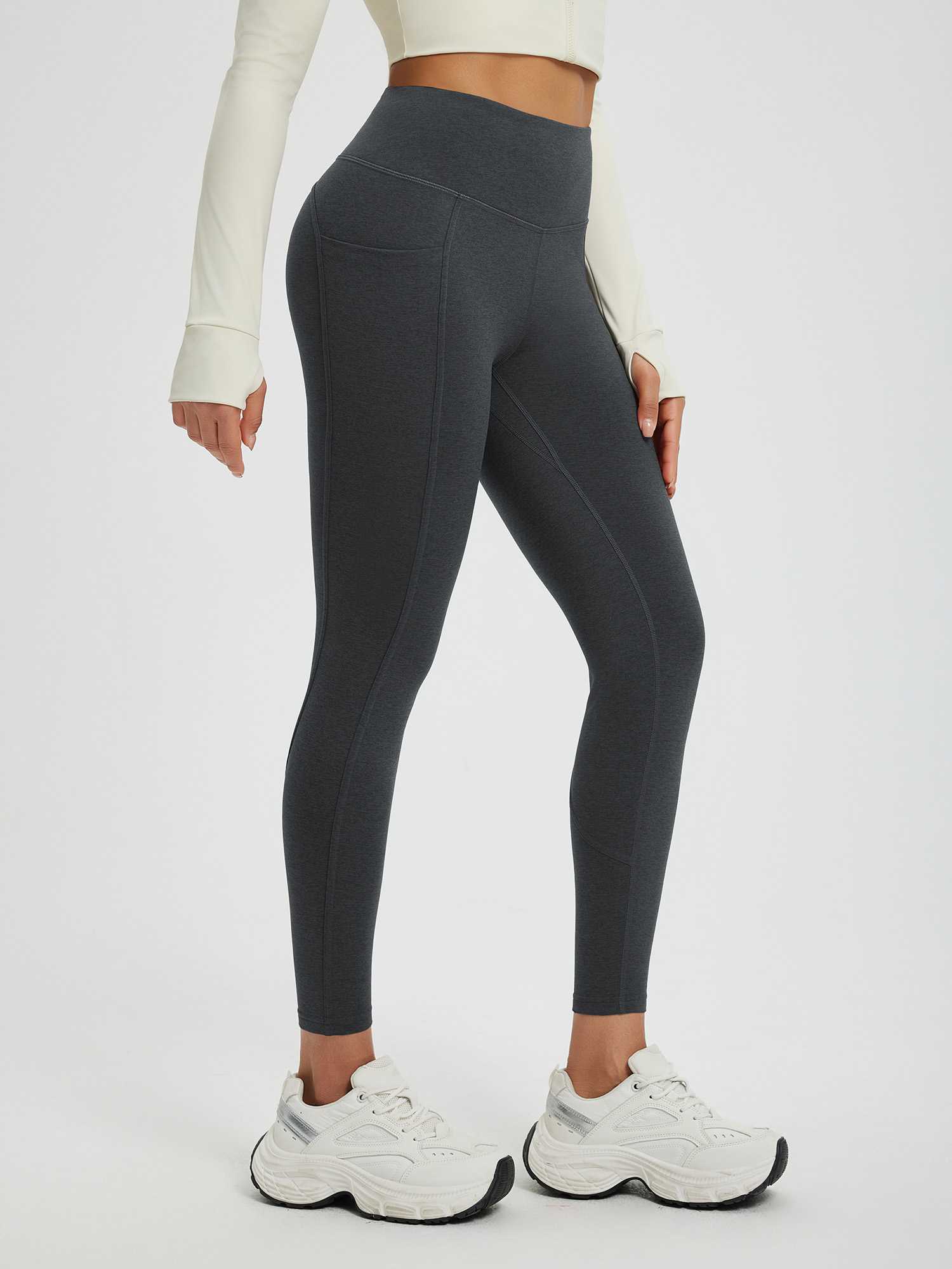 Women’s Yoga Floral Fleece High-Waisted Leggings
