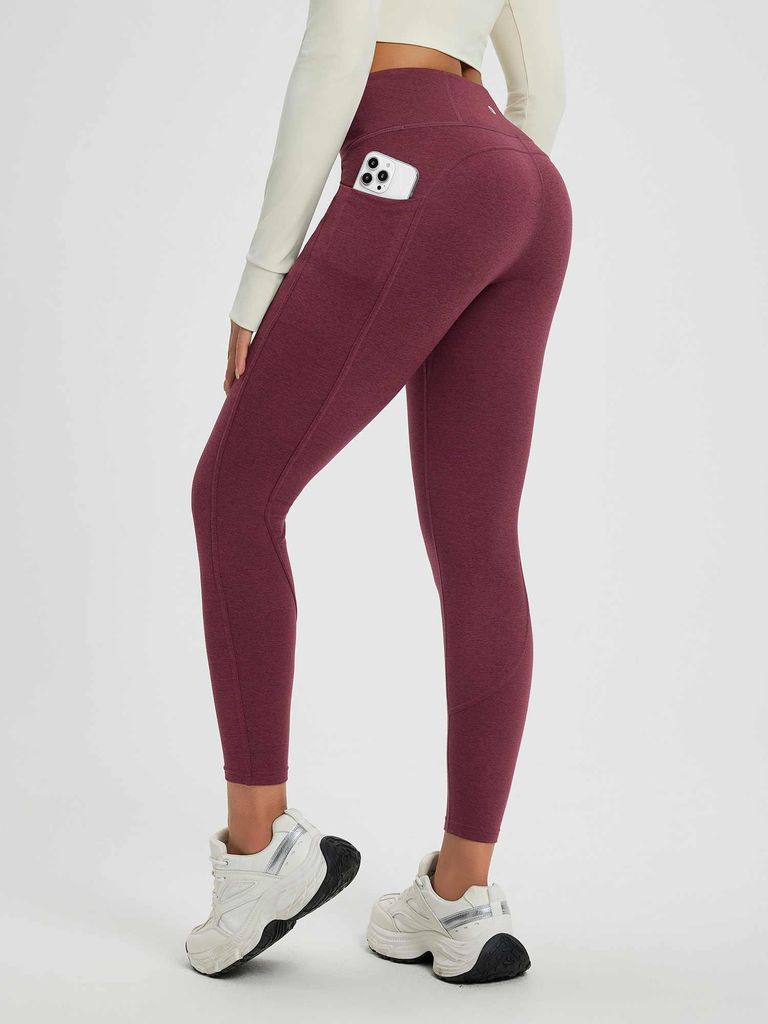 Women’s Yoga Floral Fleece High-Waisted Leggings