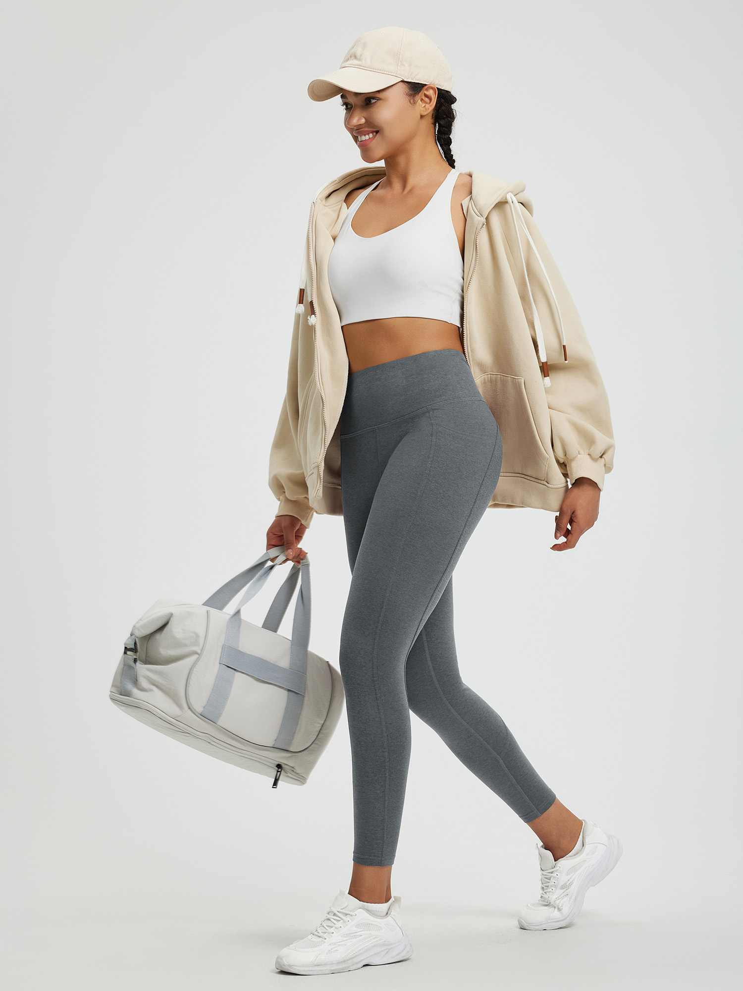 Women’s Yoga Floral Fleece High-Waisted Leggings