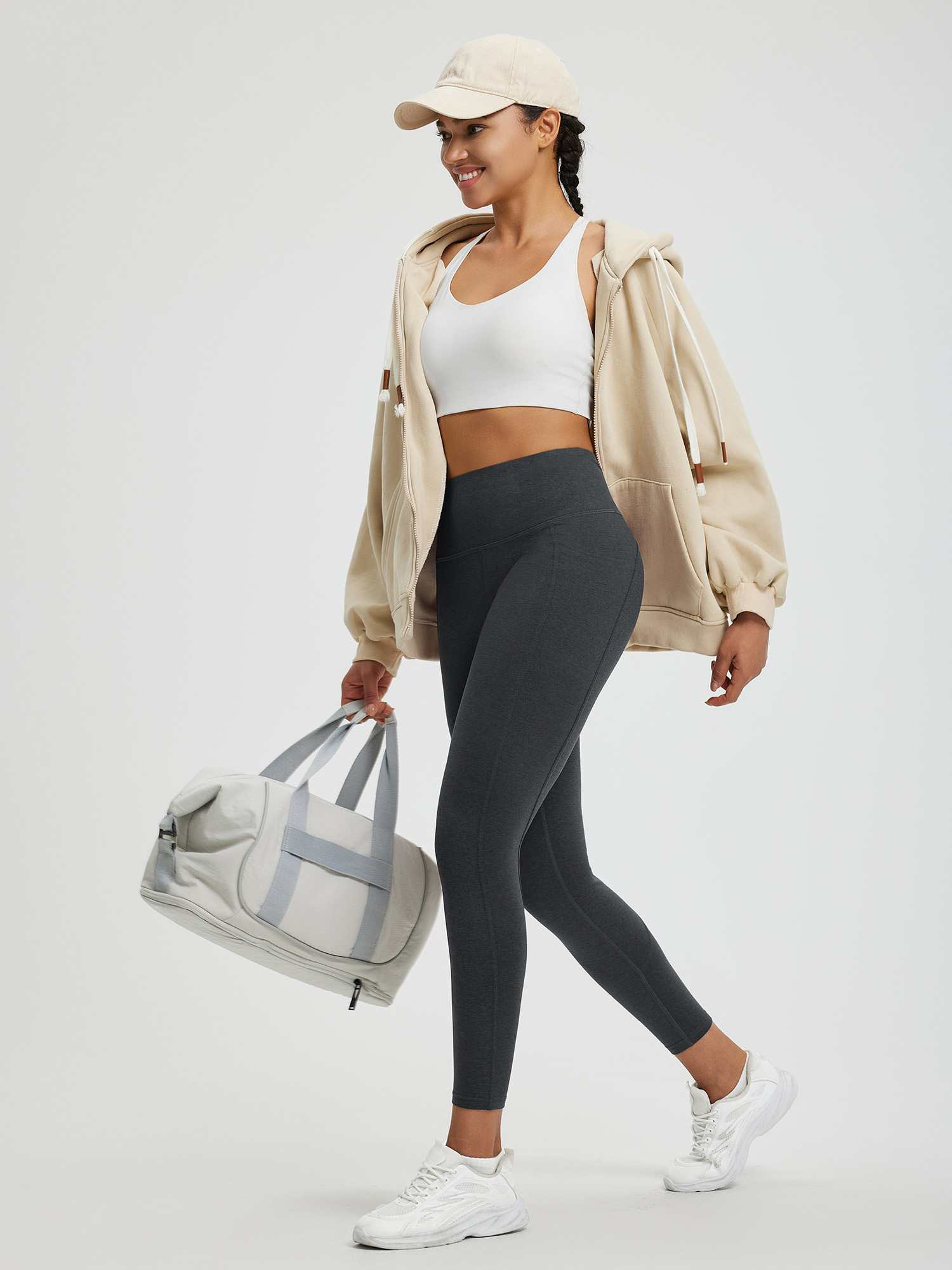 Women’s Yoga Floral Fleece High-Waisted Leggings