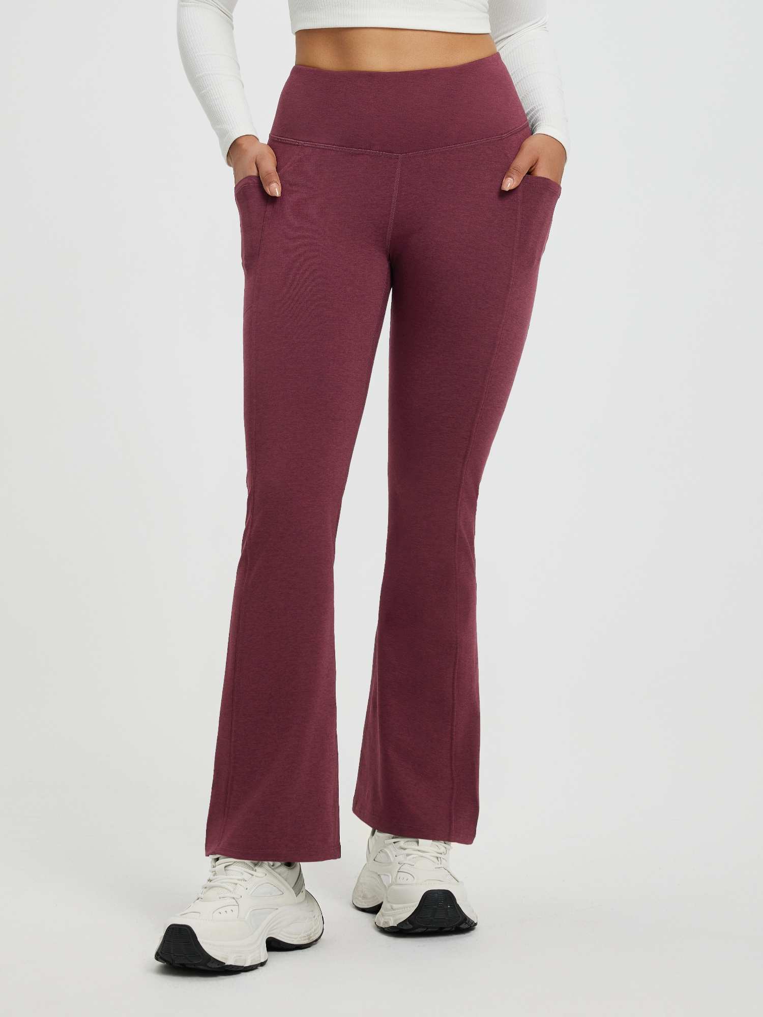 Women’s Yoga Floral Fleece High-Waisted Flared Pants
