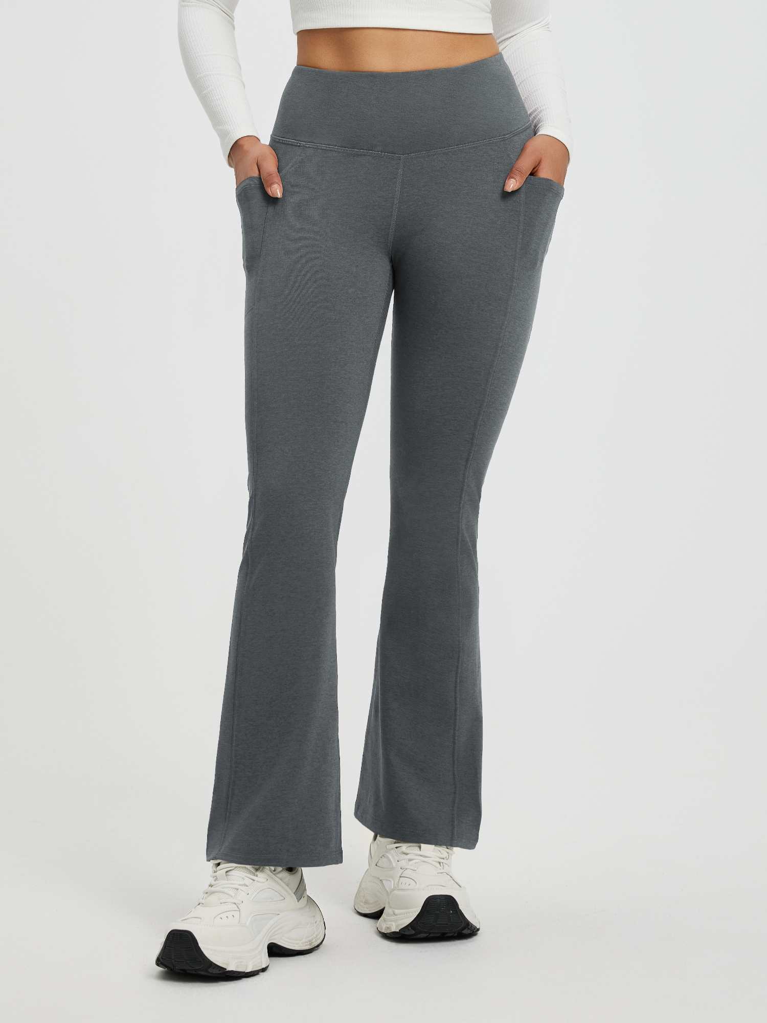 Women’s Yoga Floral Fleece High-Waisted Flared Pants