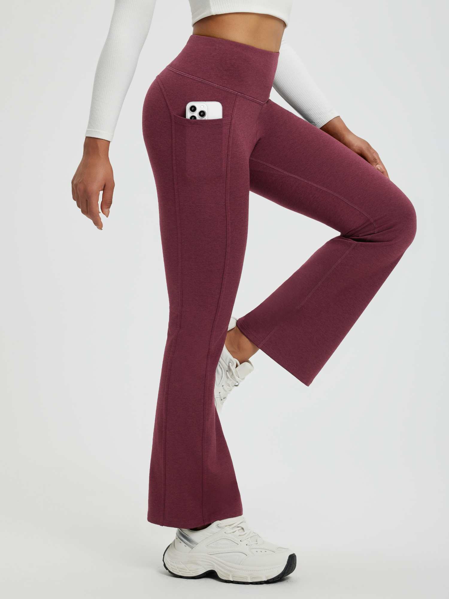 Women’s Yoga Floral Fleece High-Waisted Flared Pants