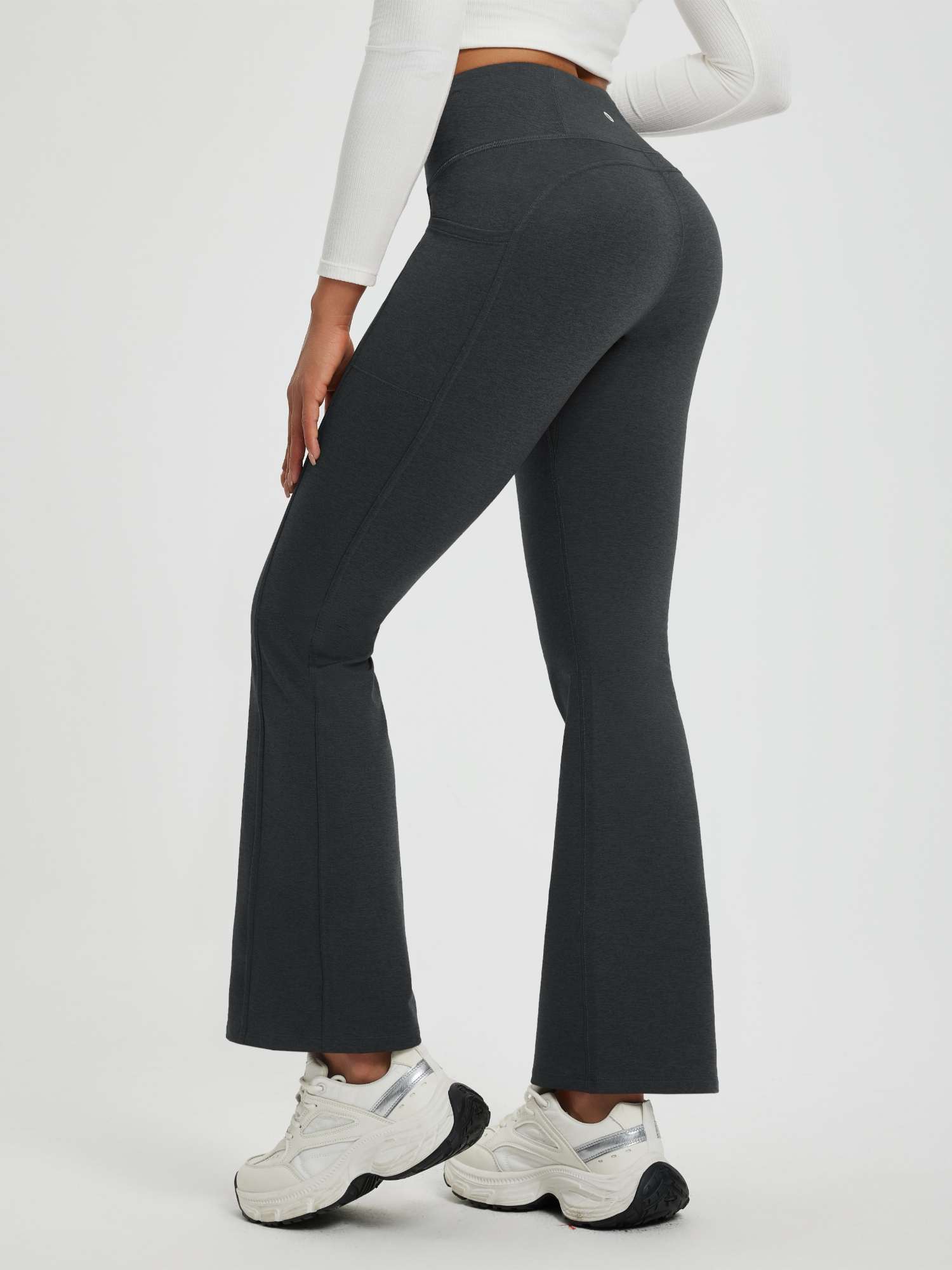 Women’s Yoga Floral Fleece High-Waisted Flared Pants