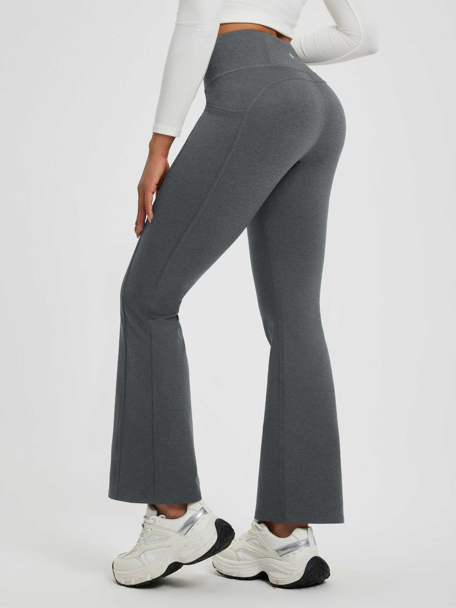 Women’s Yoga Floral Fleece High-Waisted Flared Pants