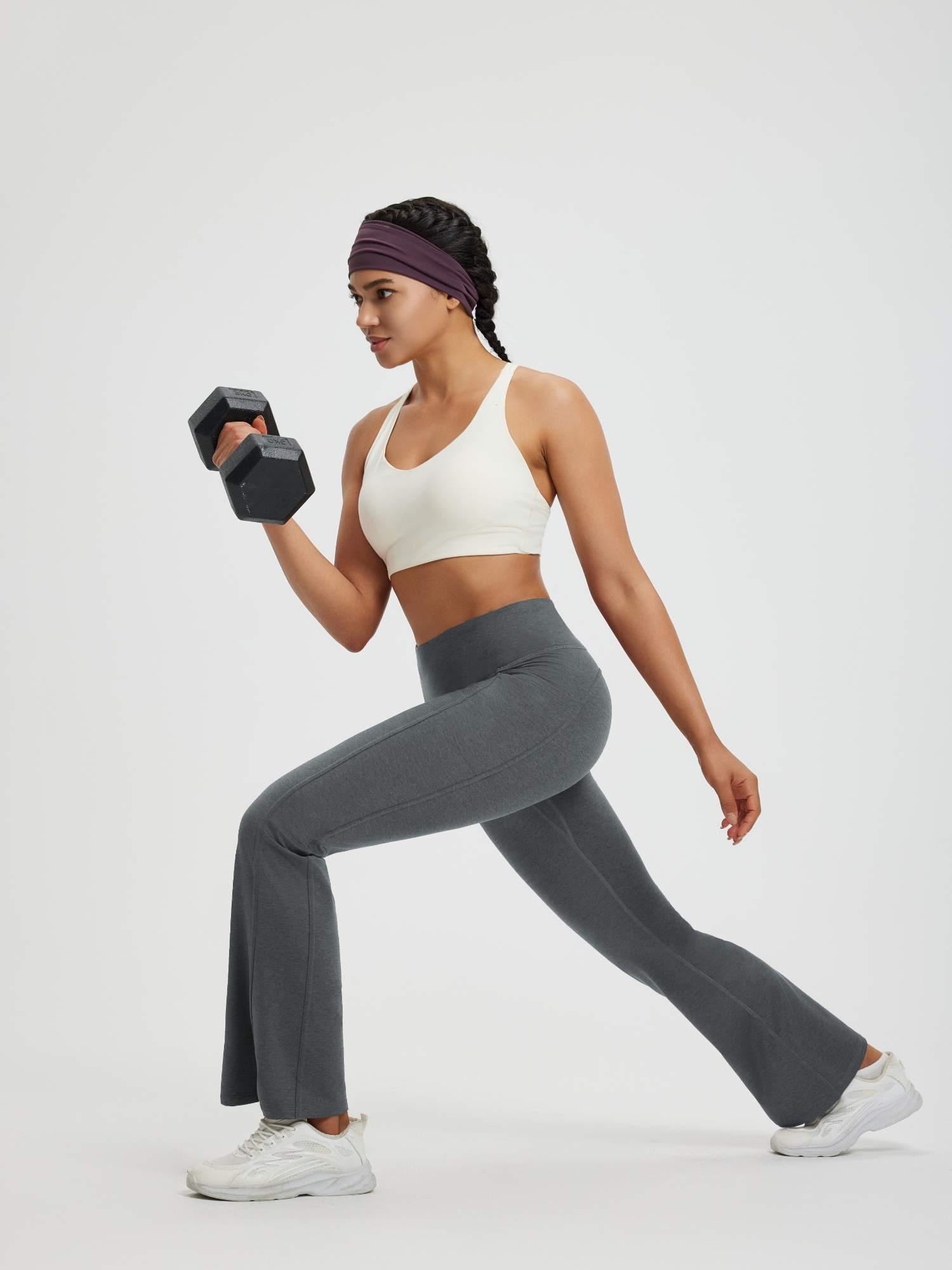 Women’s Yoga Floral Fleece High-Waisted Flared Pants