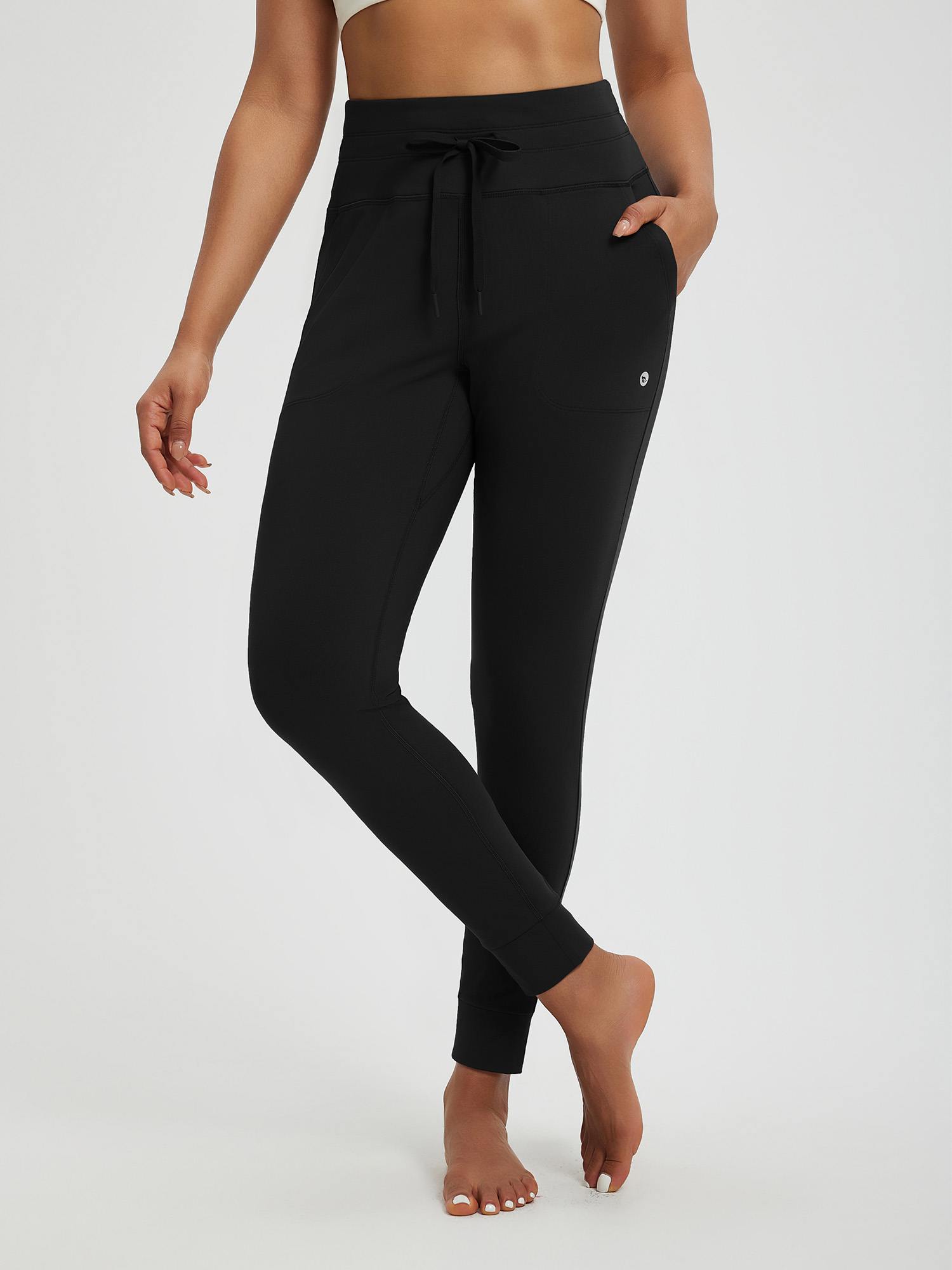 Women’s Yoga Cuffed Fleece High-Waisted Leggings