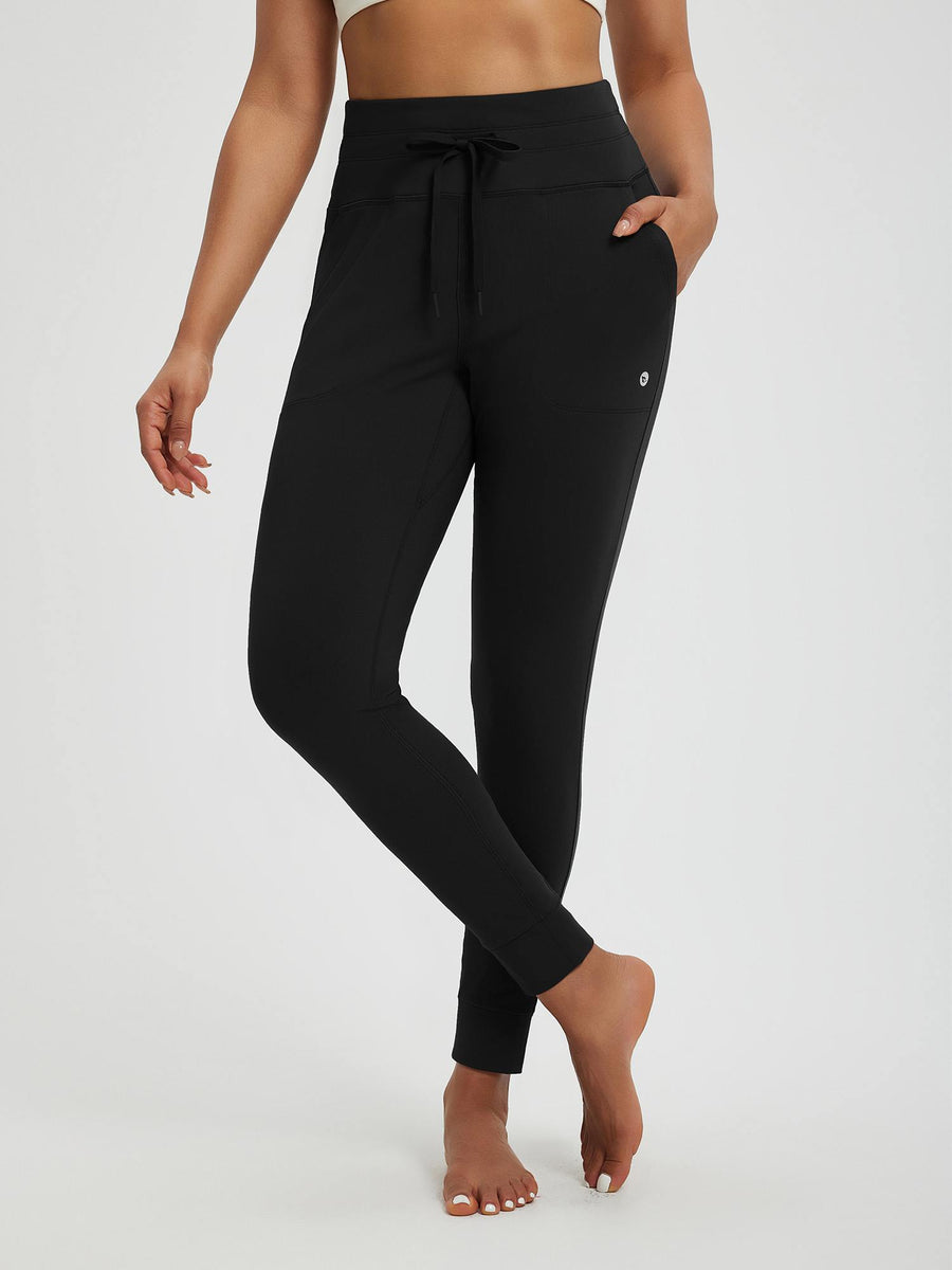 Women’s Yoga Cuffed Fleece High-Waisted Leggings