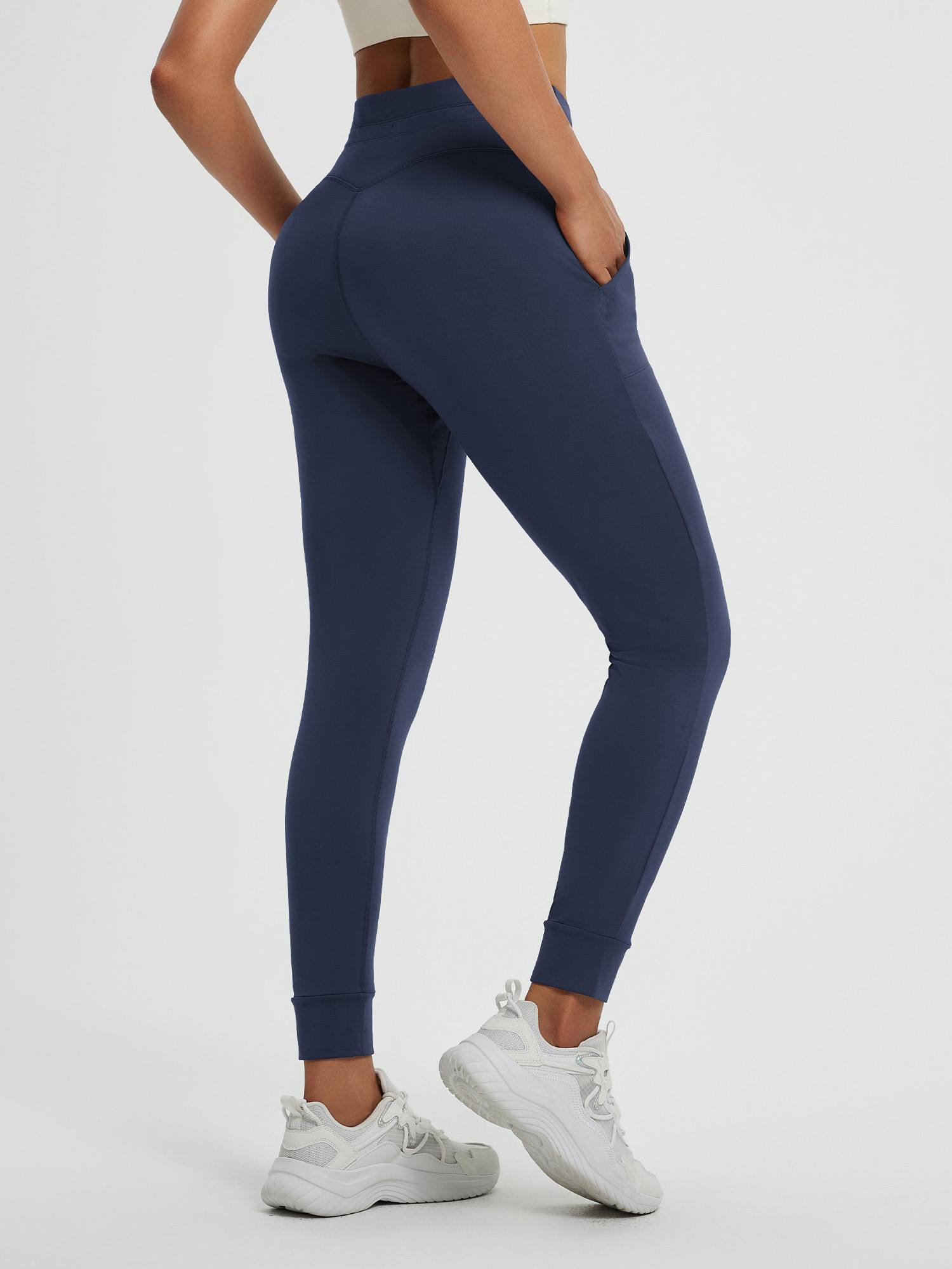 Women’s Yoga Cuffed Fleece High-Waisted Leggings