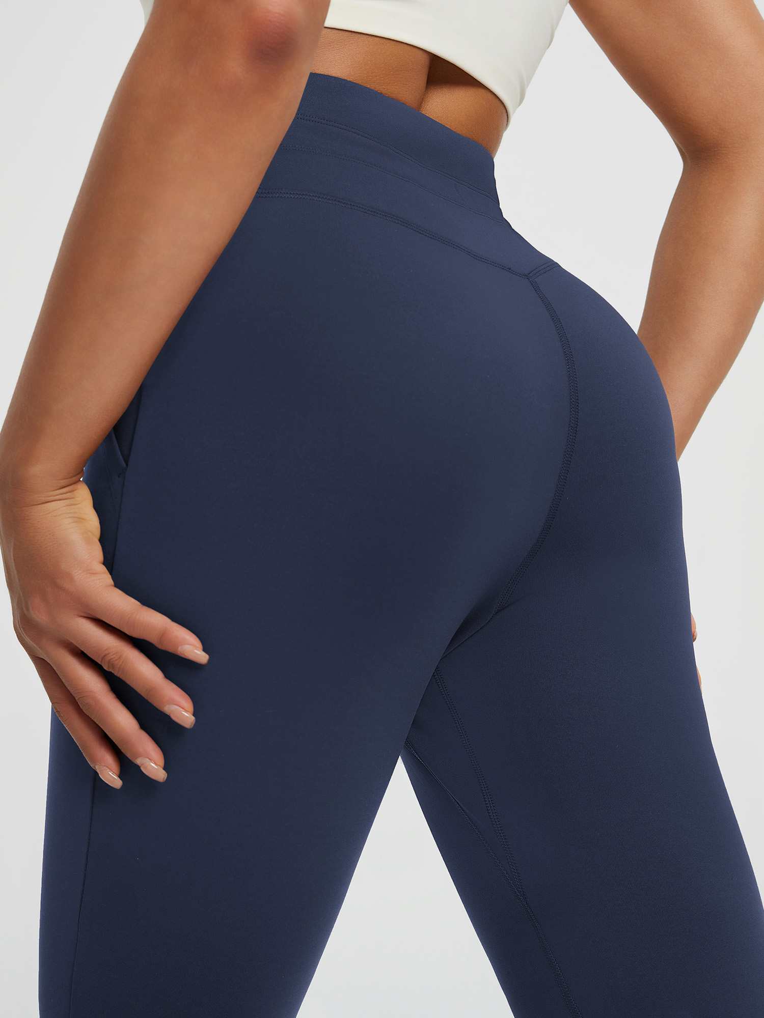 Women’s Yoga Cuffed Fleece High-Waisted Leggings