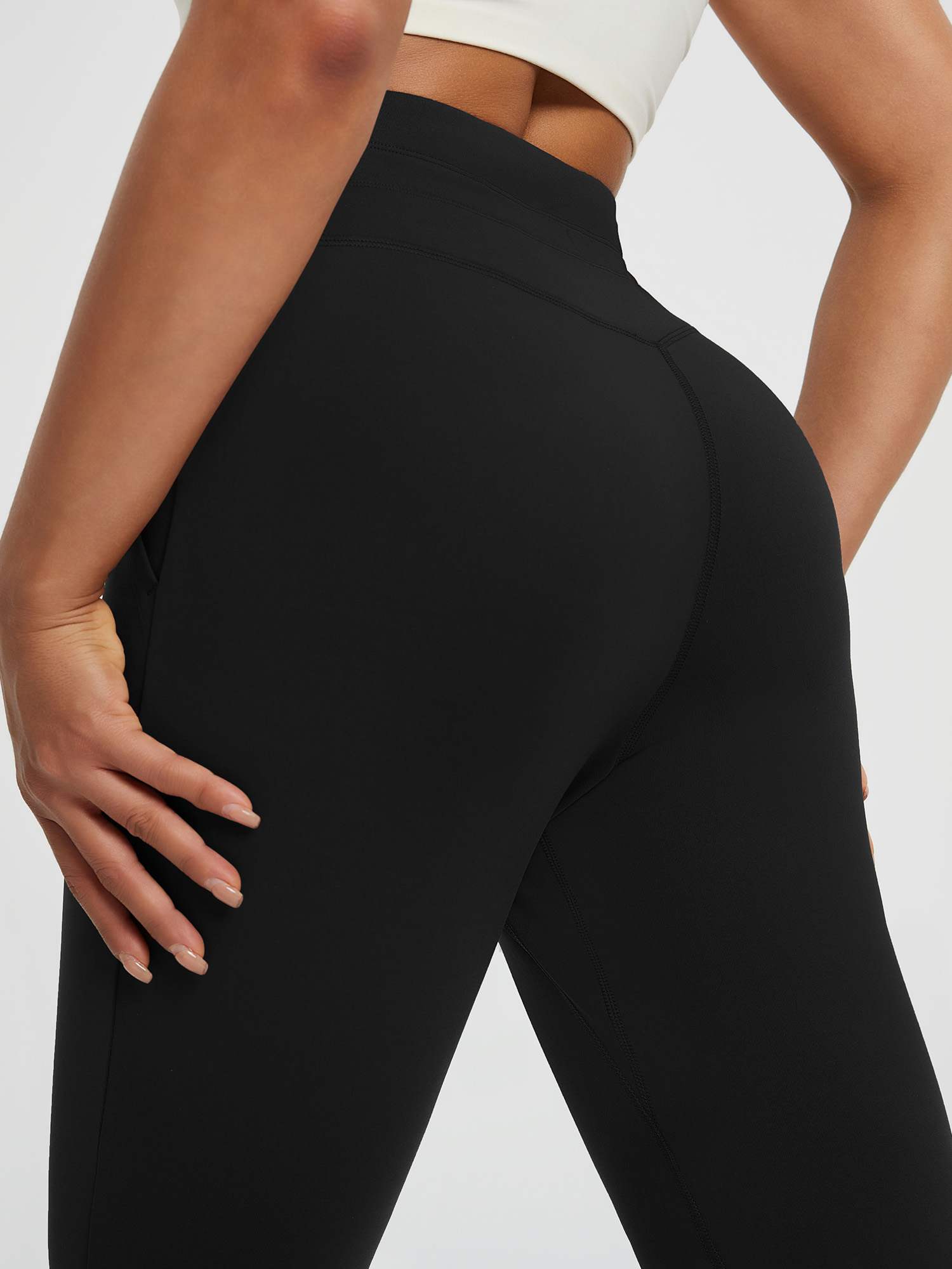 Women’s Yoga Cuffed Fleece High-Waisted Leggings