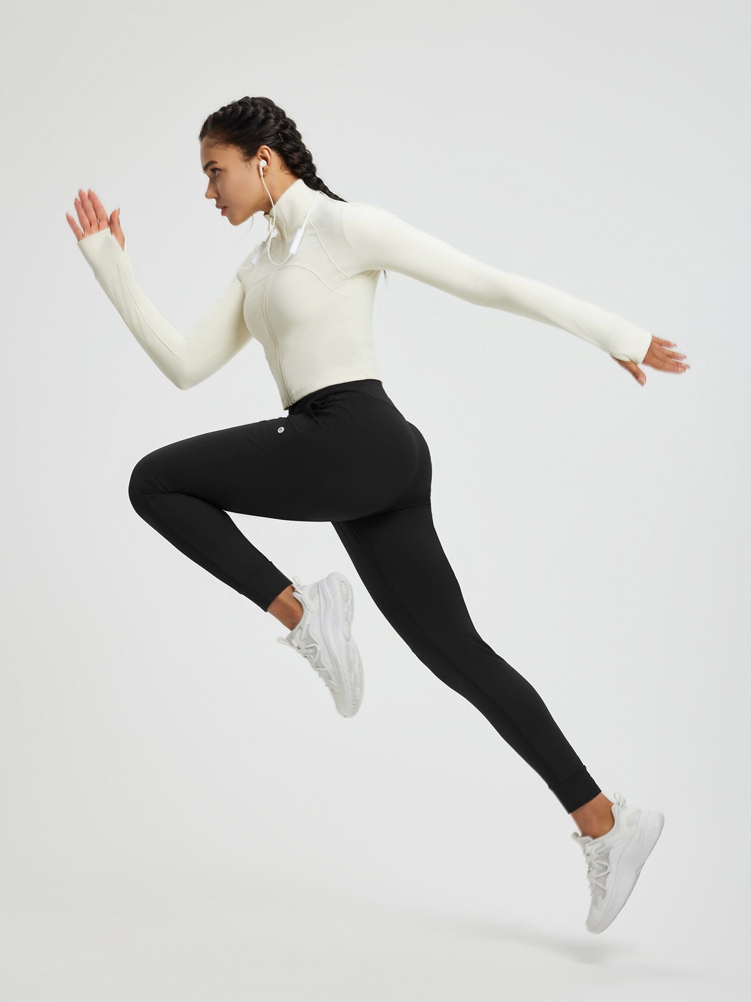 Women’s Yoga Cuffed Fleece High-Waisted Leggings