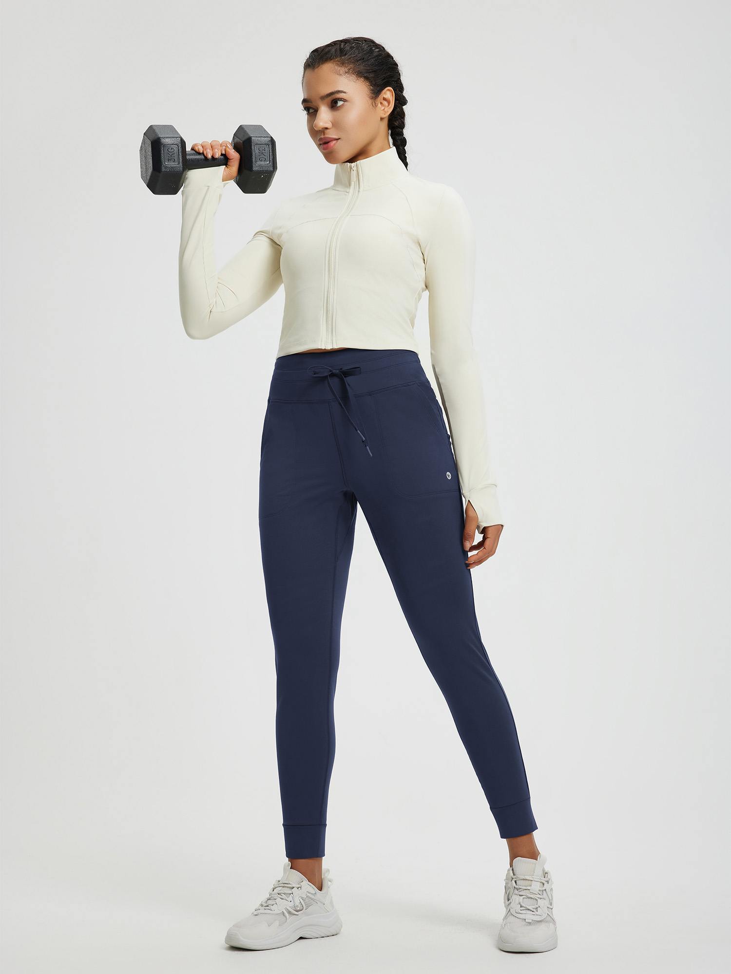 Women’s Yoga Cuffed Fleece High-Waisted Leggings
