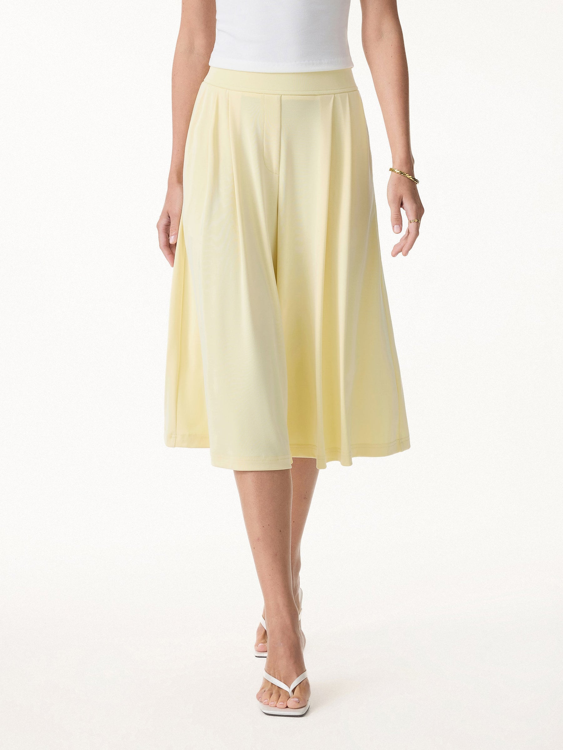 Sandwashed Super Flowy Cropped Palazzo Leg Pant with Pockets