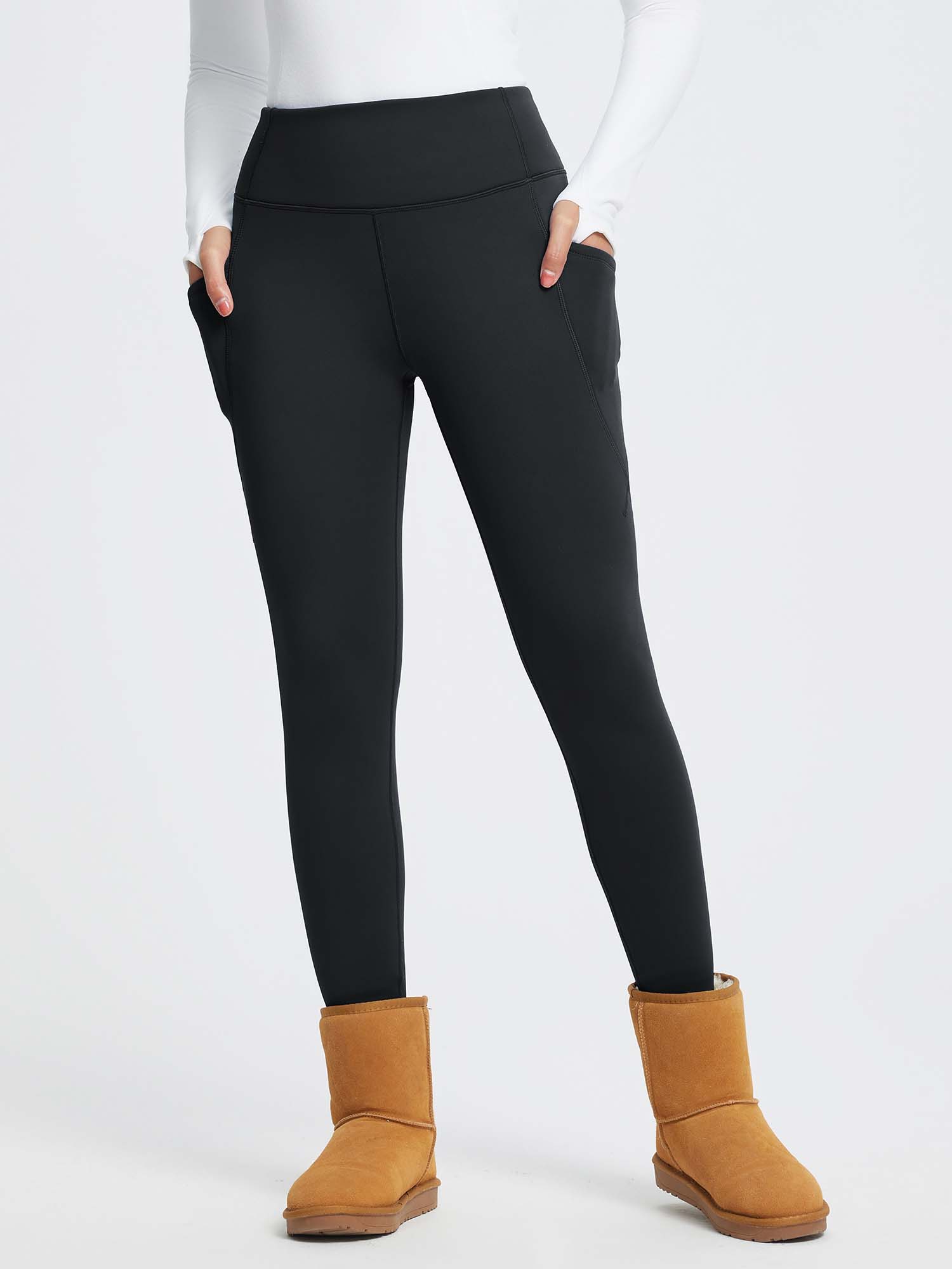 27" Thermal Fleece High-Waist Yoga Leggings