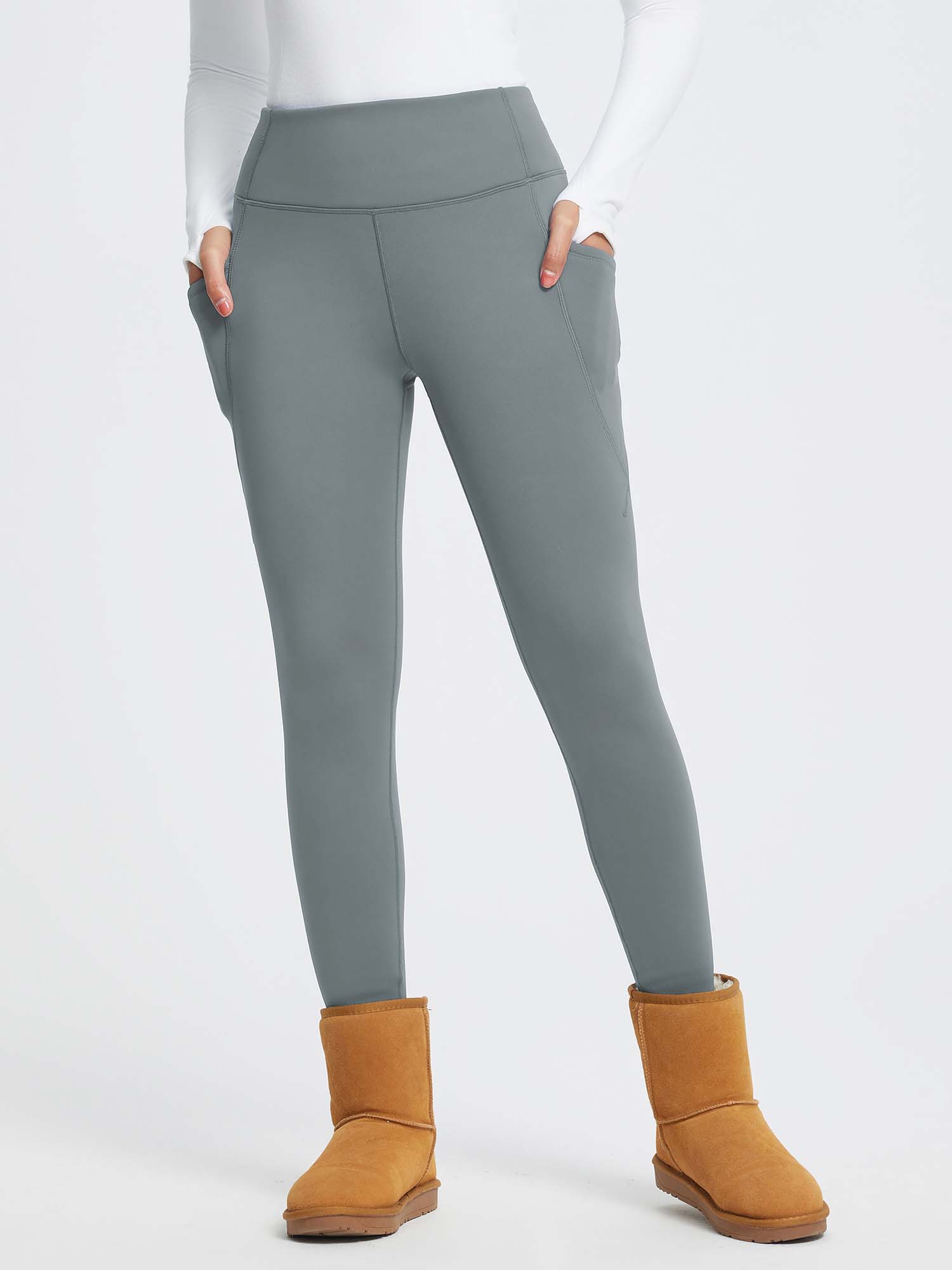 27" Thermal Fleece High-Waist Yoga Leggings