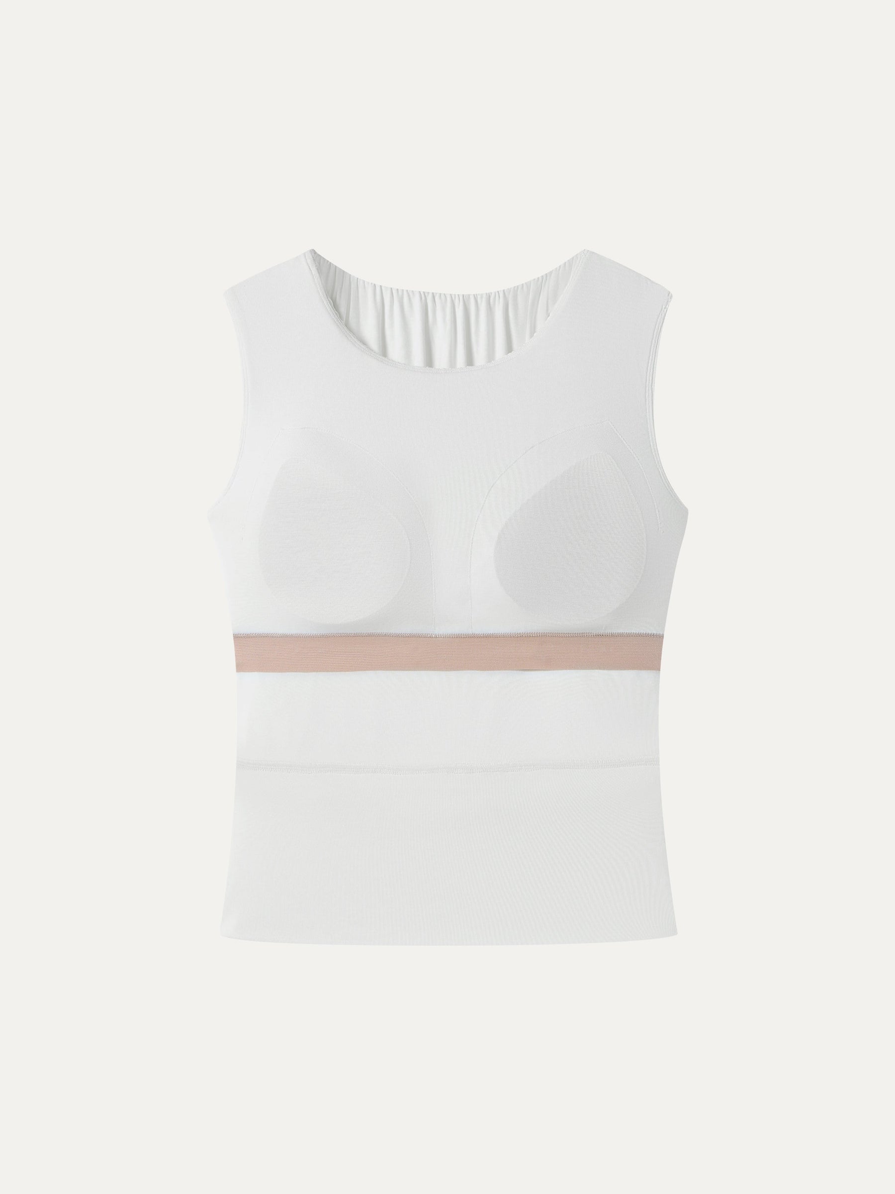 Round Neck Gathered Sleeveless Bra Top