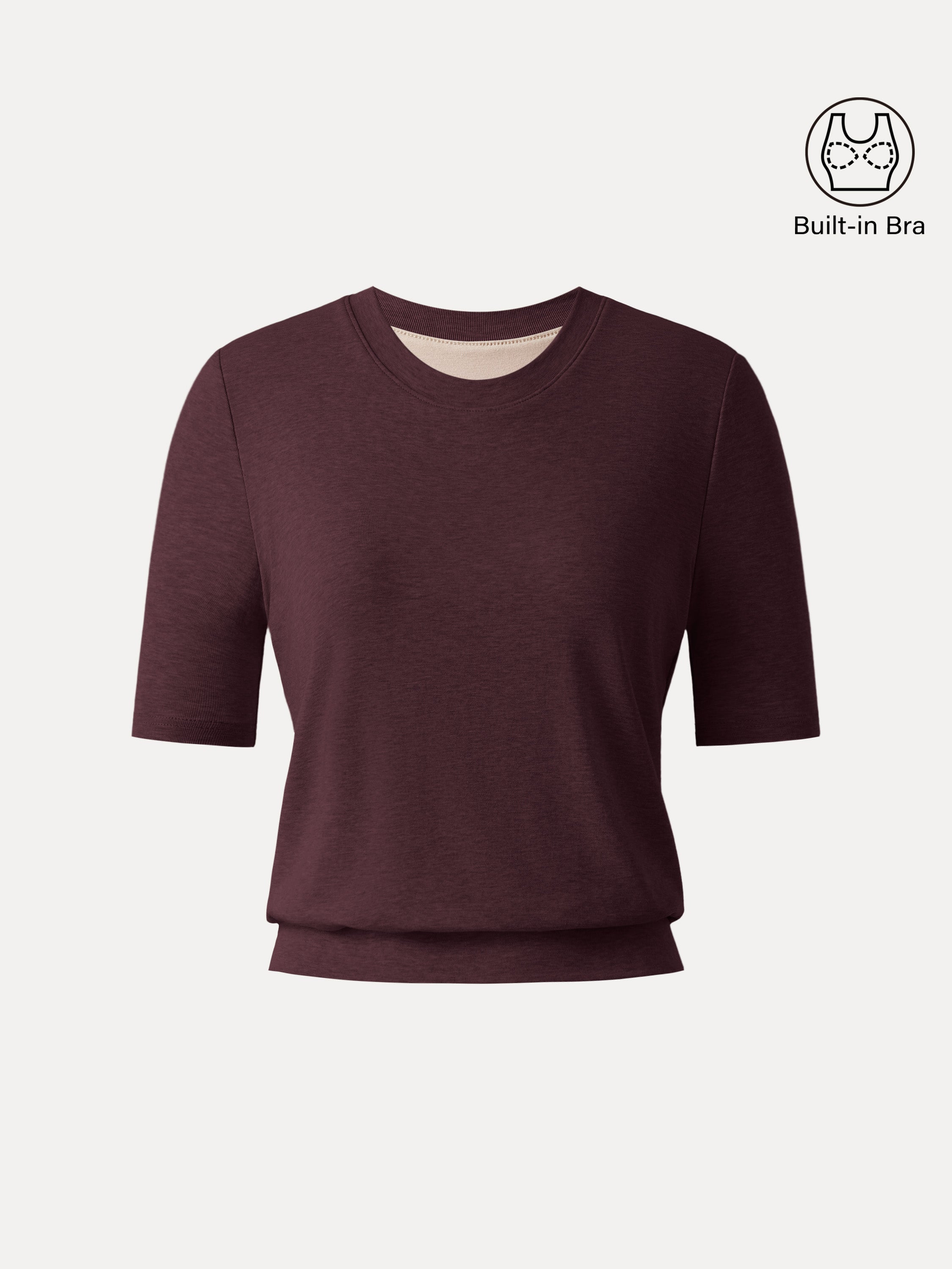 Lyocell Wool Crewneck Bra Top with Banded Hem