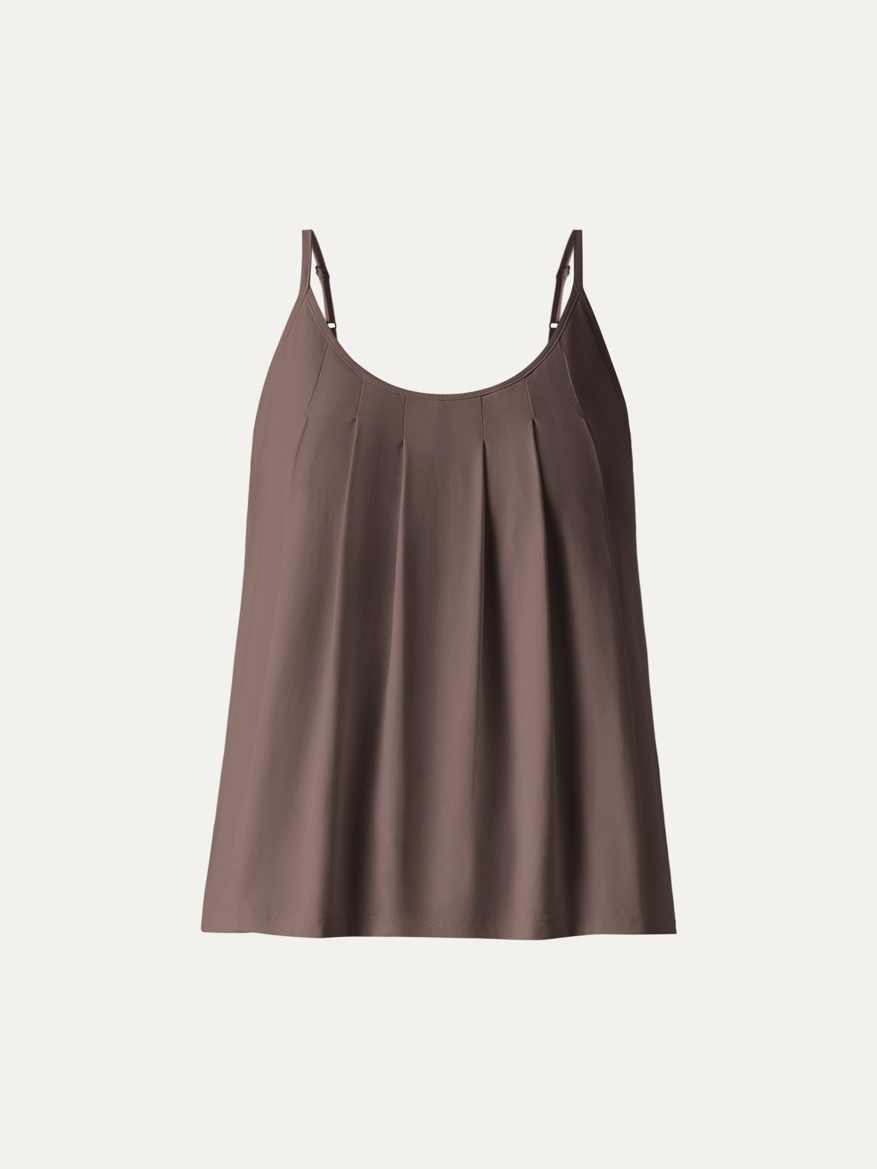U-Neck Pleated Spaghetti Bra Tank