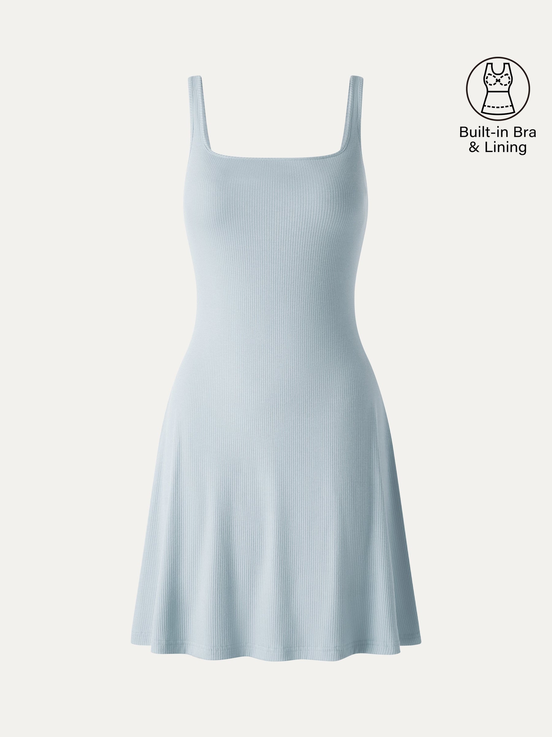 CoolTouch Square Neck Sleeveless Bra Dress
