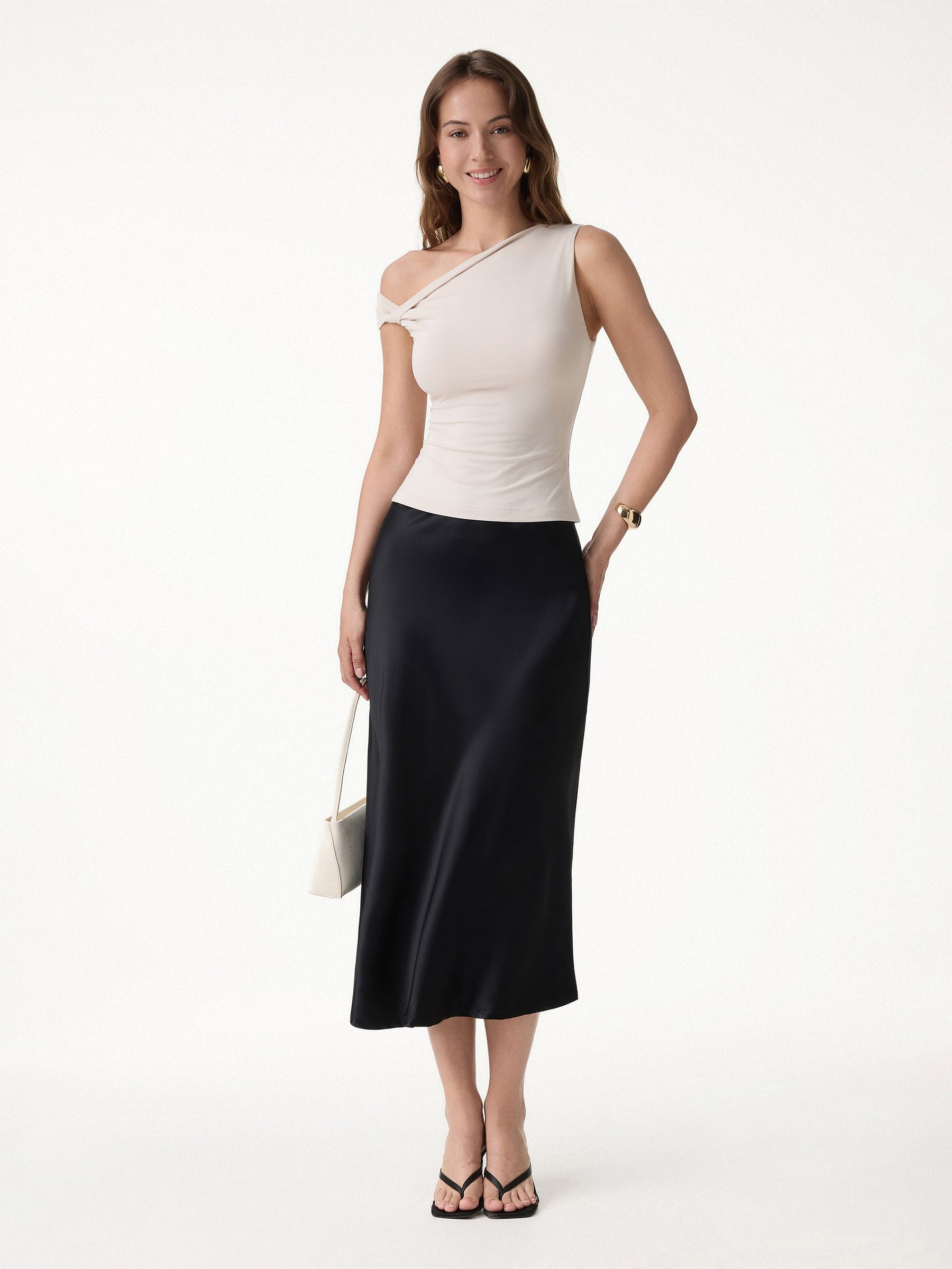 SkinKiss Asymmetrical Shoulder Bra Top