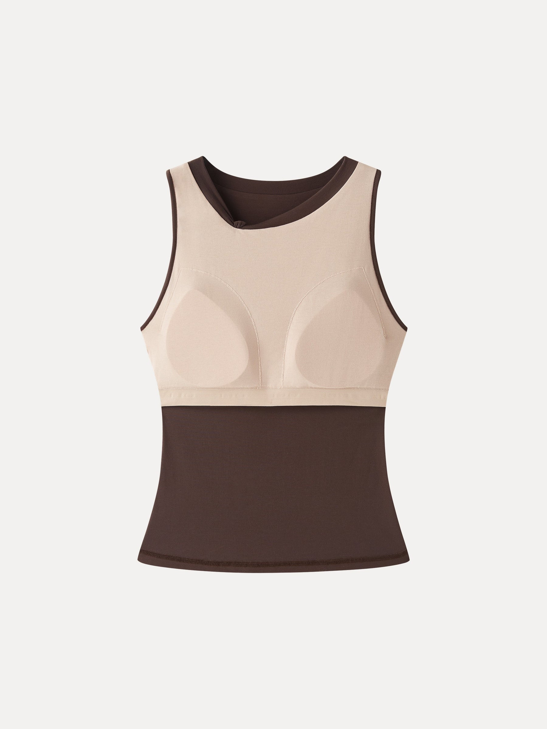 Milky Smooth Round Neck Sleeveless Top with Bow