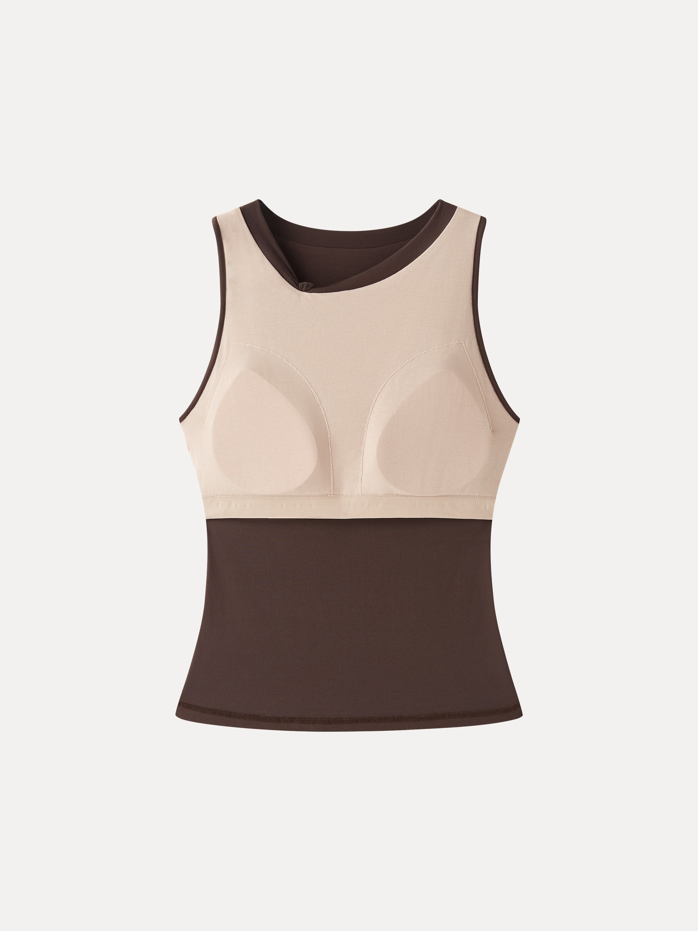 Milky Smooth Round Neck Sleeveless Top with Bow