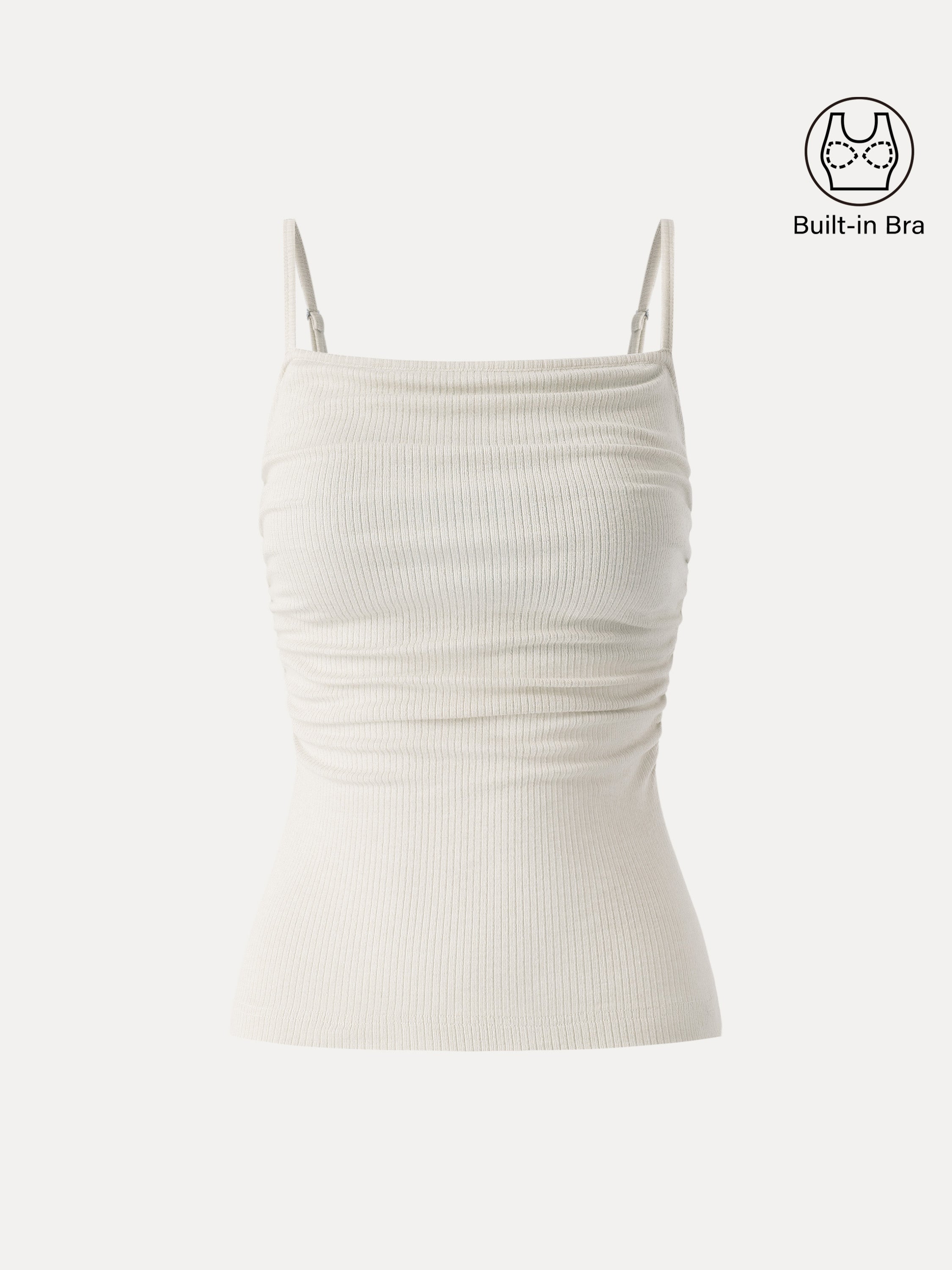 Soft Textured Adjustable Spaghetti Bra Tank