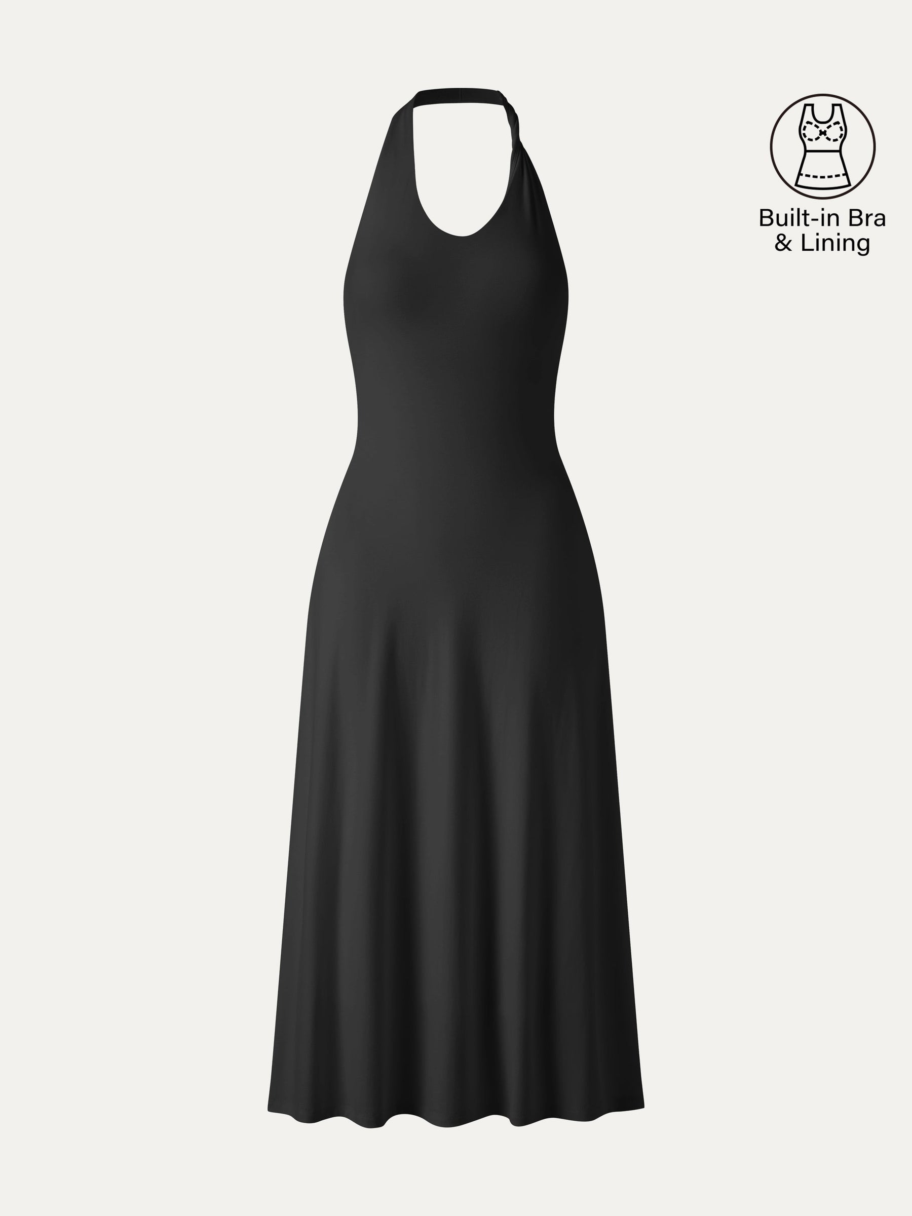 Ponte Halter Neck Open Back Bra Dress